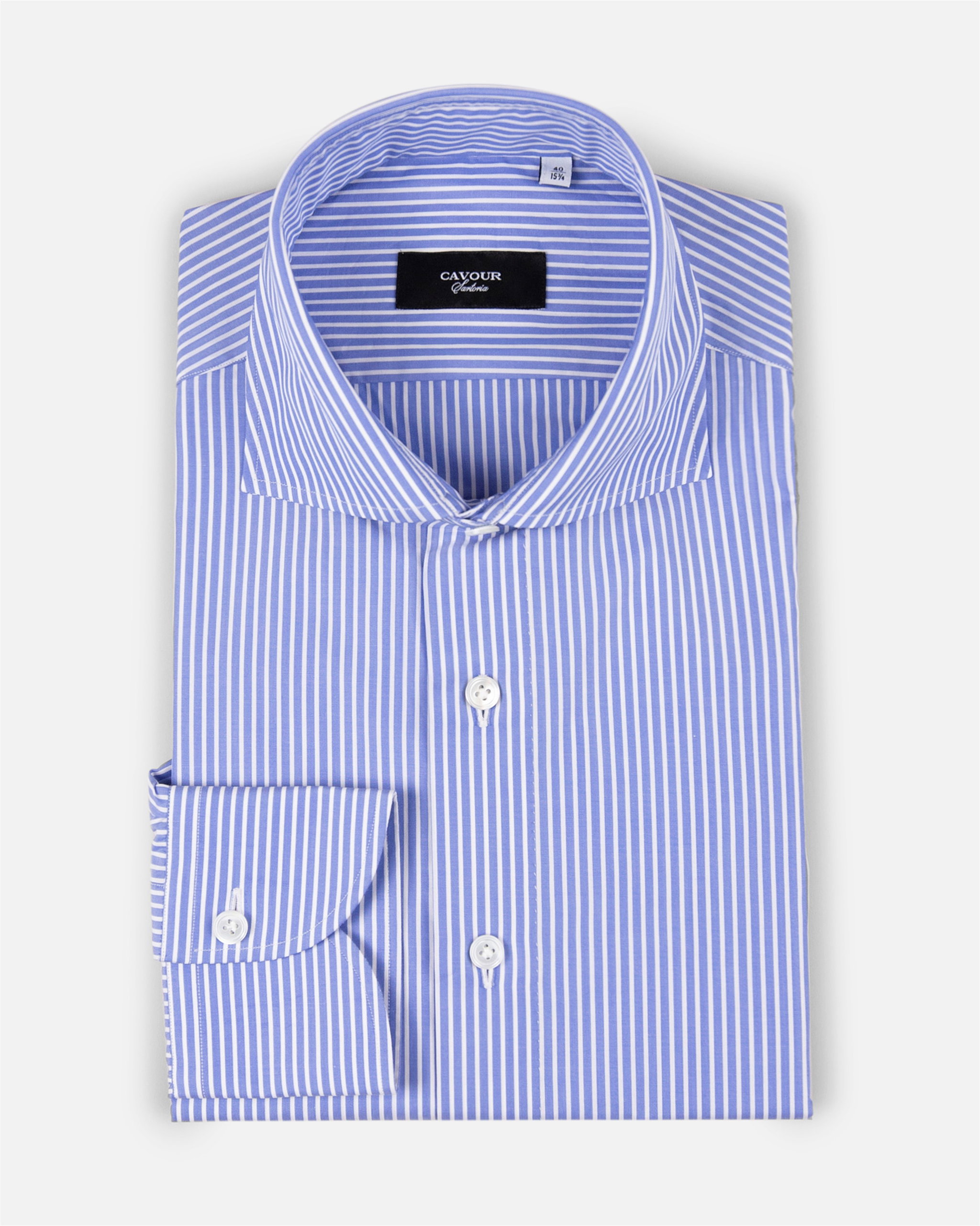 Reverse Striped Shirt Blue - Shirts - Cavour