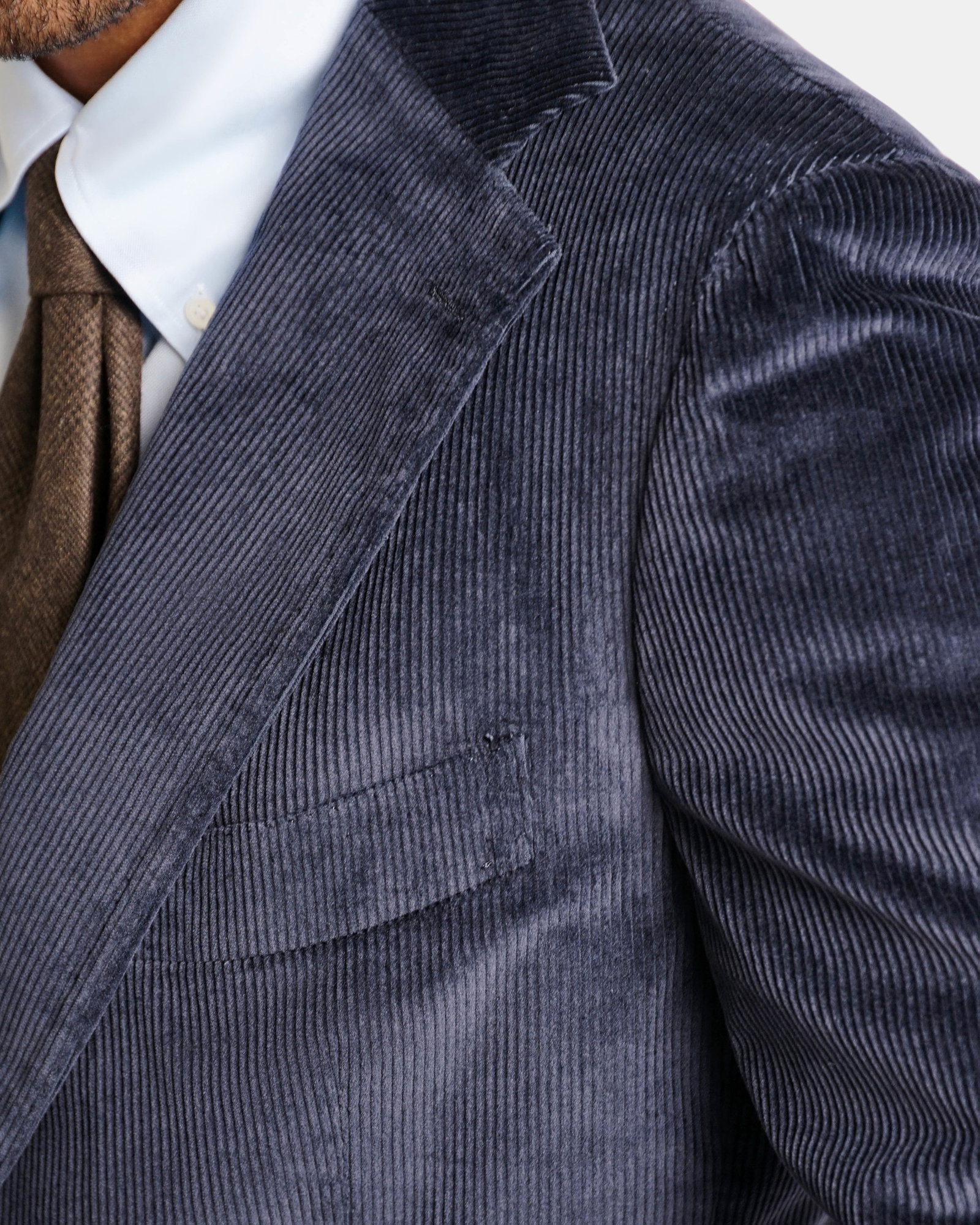 Ralph Lauren - Blazer marron vintage ajusté en cuir et velours côtelé, taille 8