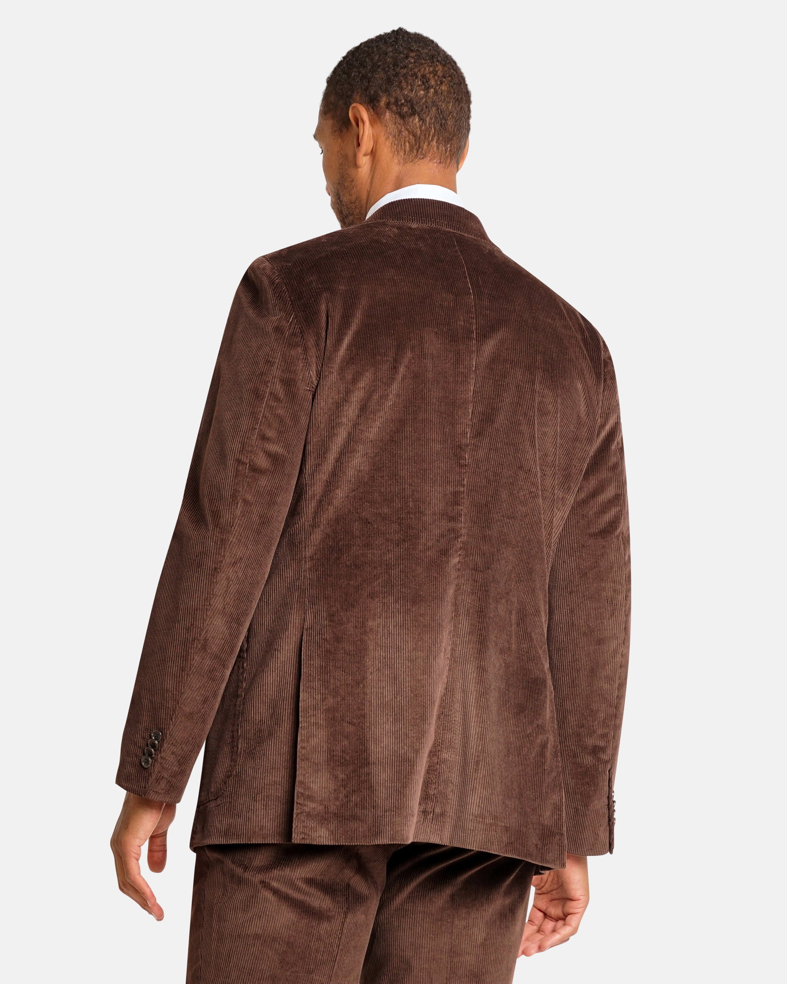 COOFADNY Heren Casual Corduroy Blazer Klassieke Fit Twee Knopen Spoat Jas Mode Notch Revers Blazer Jas, Bruin, S