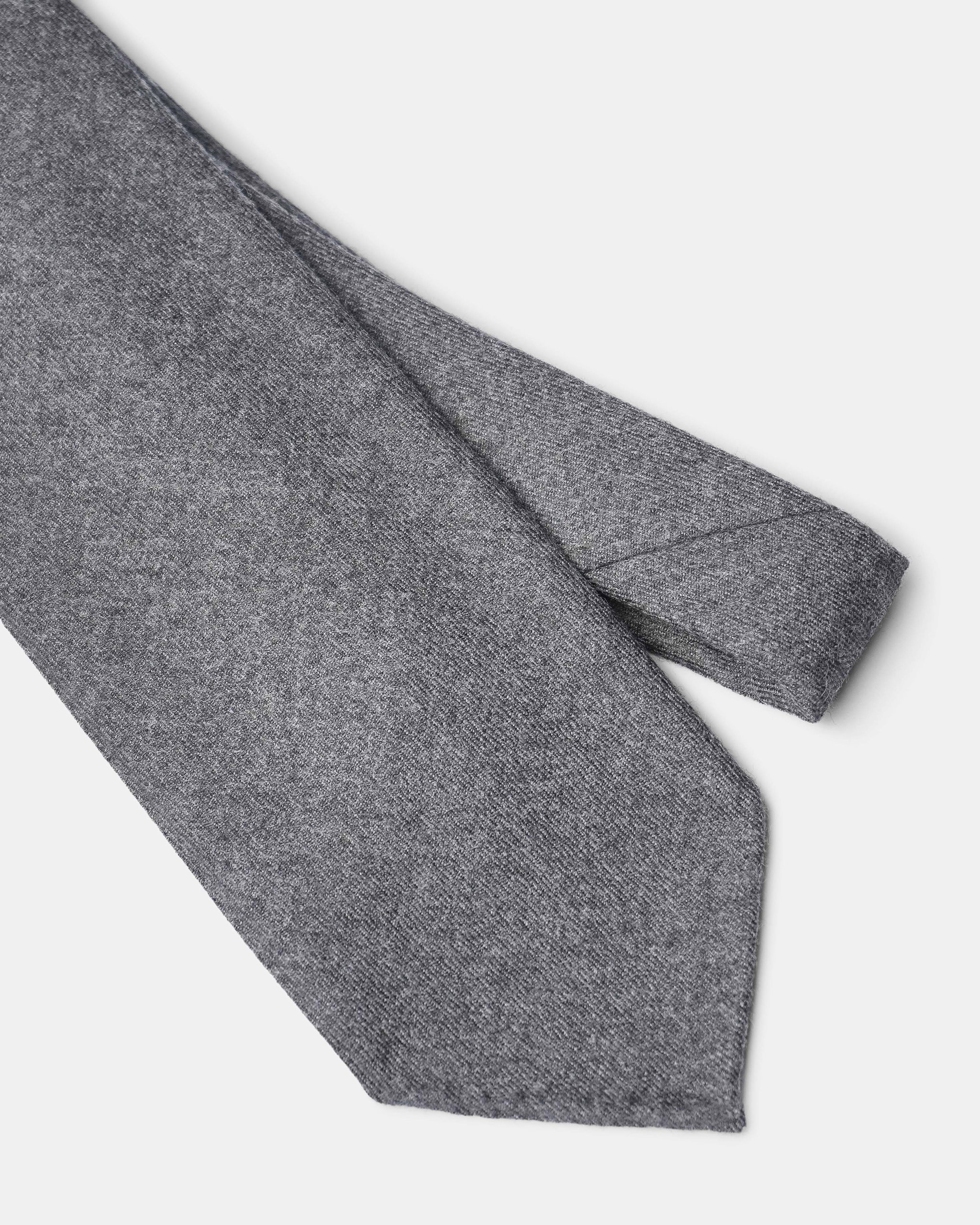 Solid Wool Tie Grey - Ties - Cavour