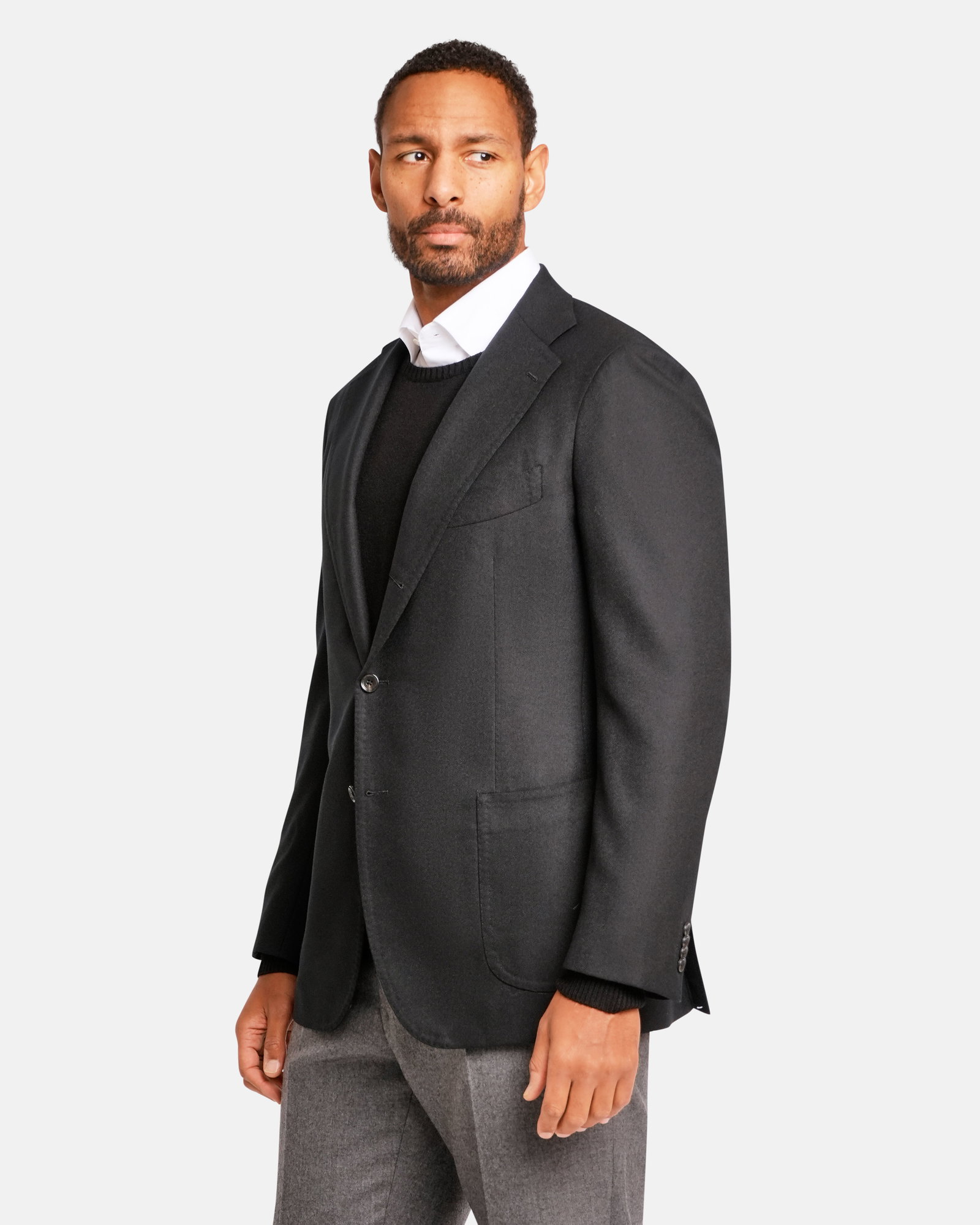 Mod 2 - Winter Hopsack Jacket Black - Blazers - Cavour