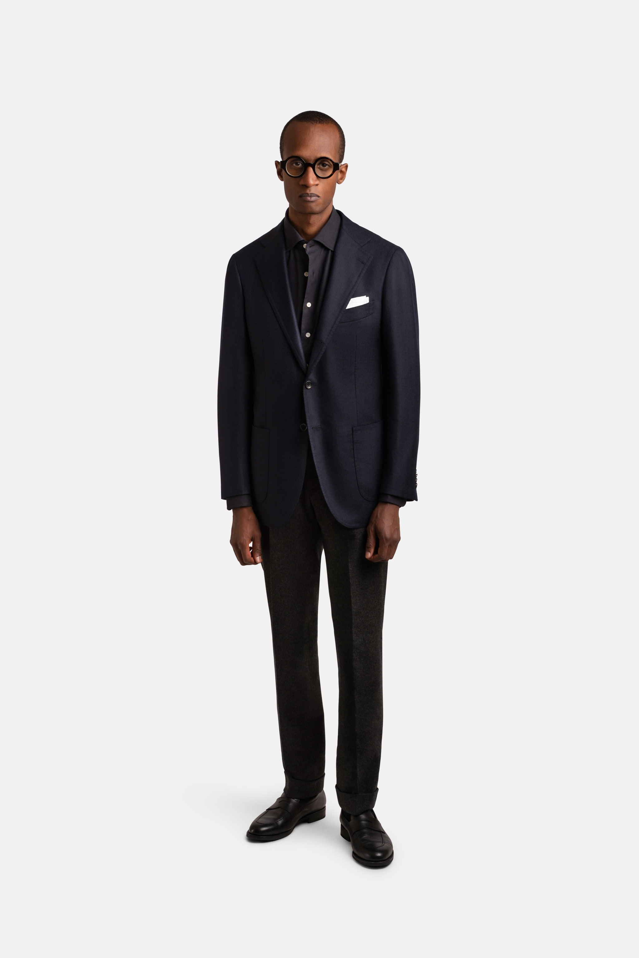 Mod 2 Herringbone Jacket Navy - Blazers - Cavour