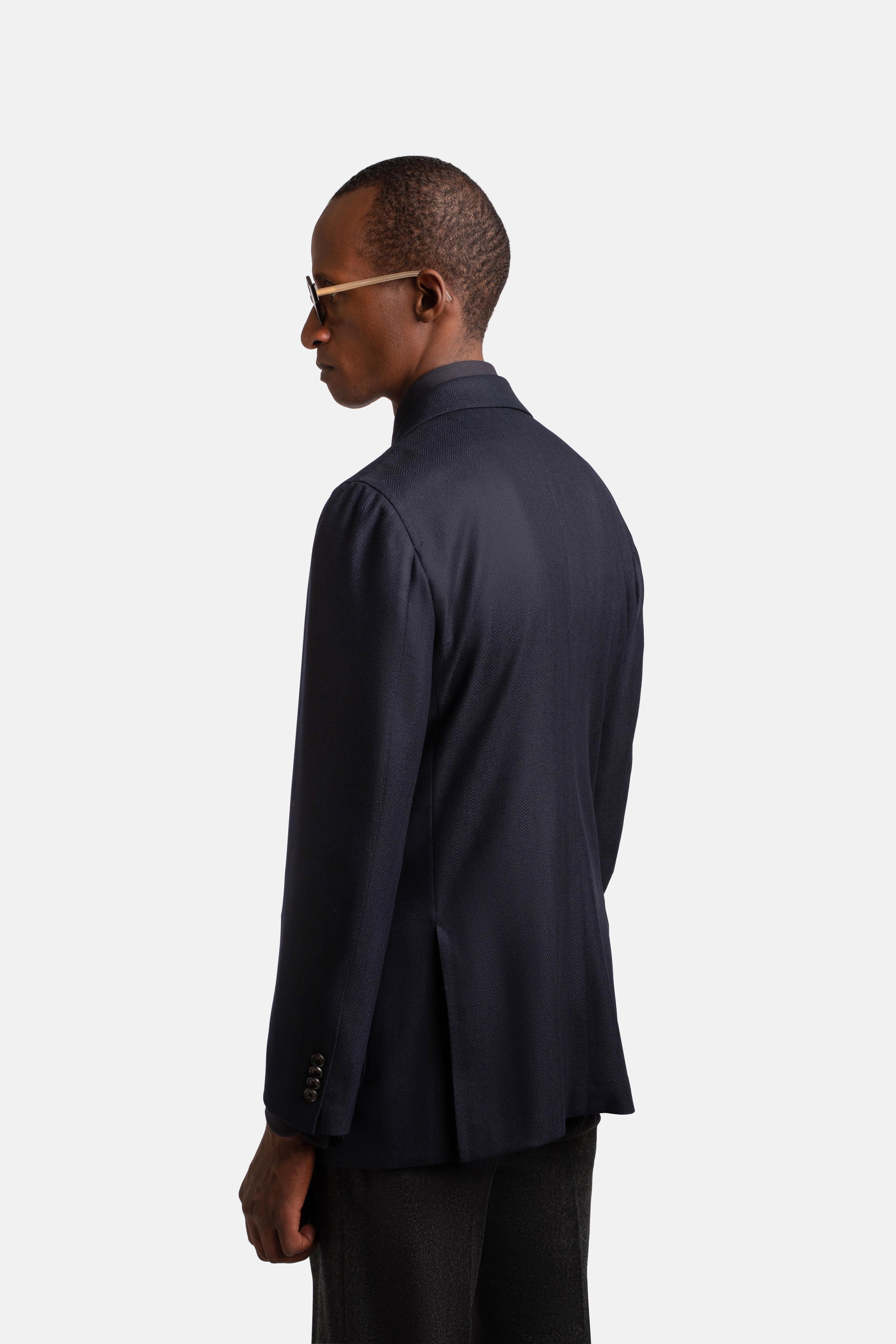 Mod 2 Herringbone Jacket Navy - Blazers - Cavour
