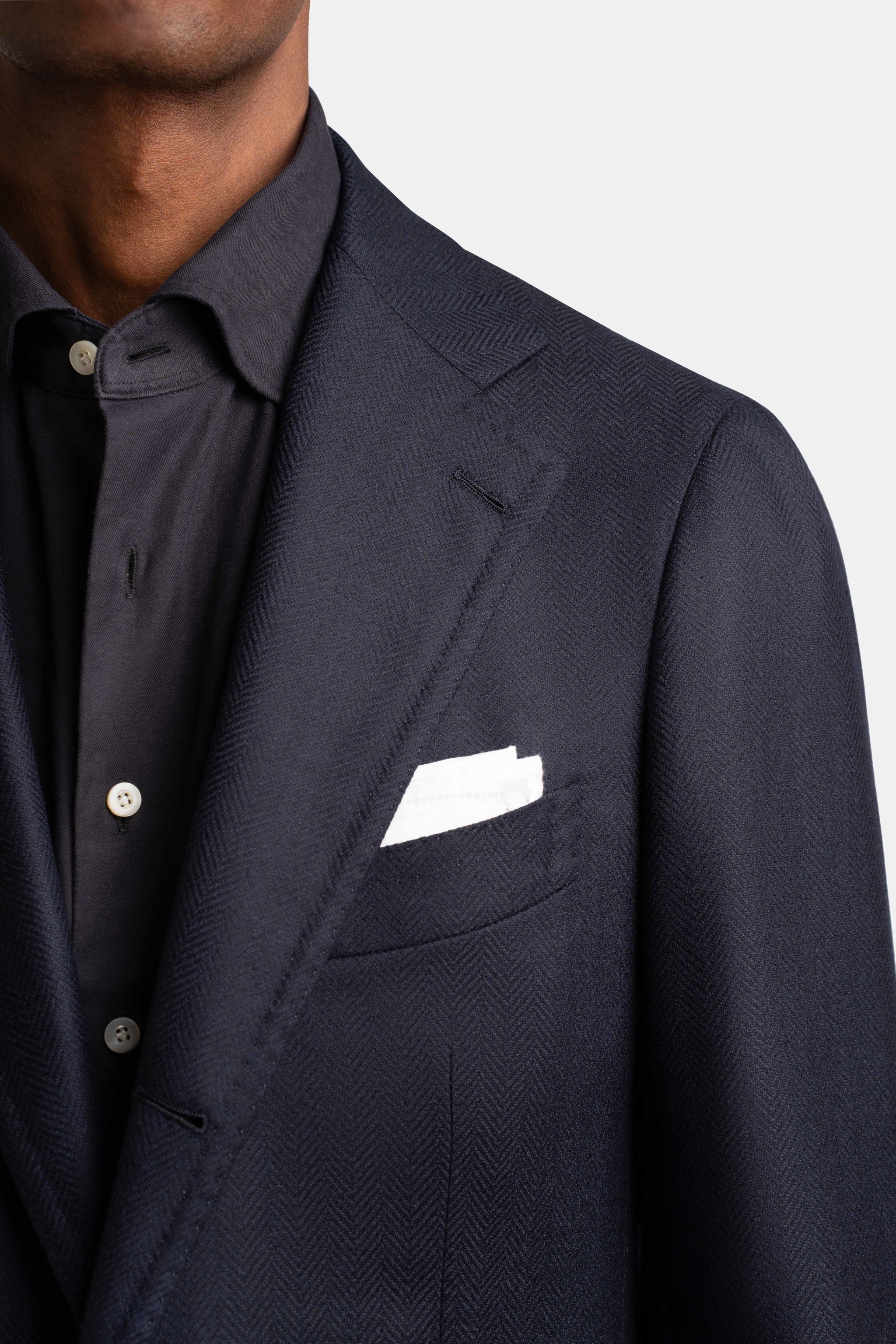 Mod 2 Herringbone Jacket Navy - Blazers - Cavour