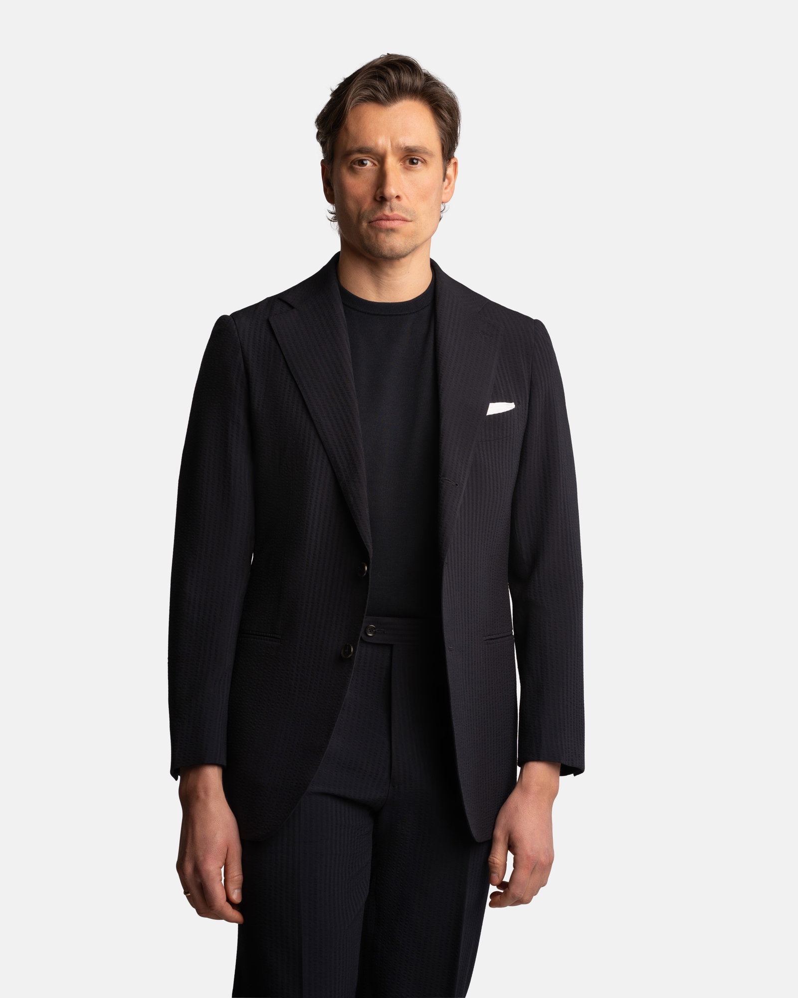 Mod 2 Luxury Seersucker Suit Navy - Suits - Cavour