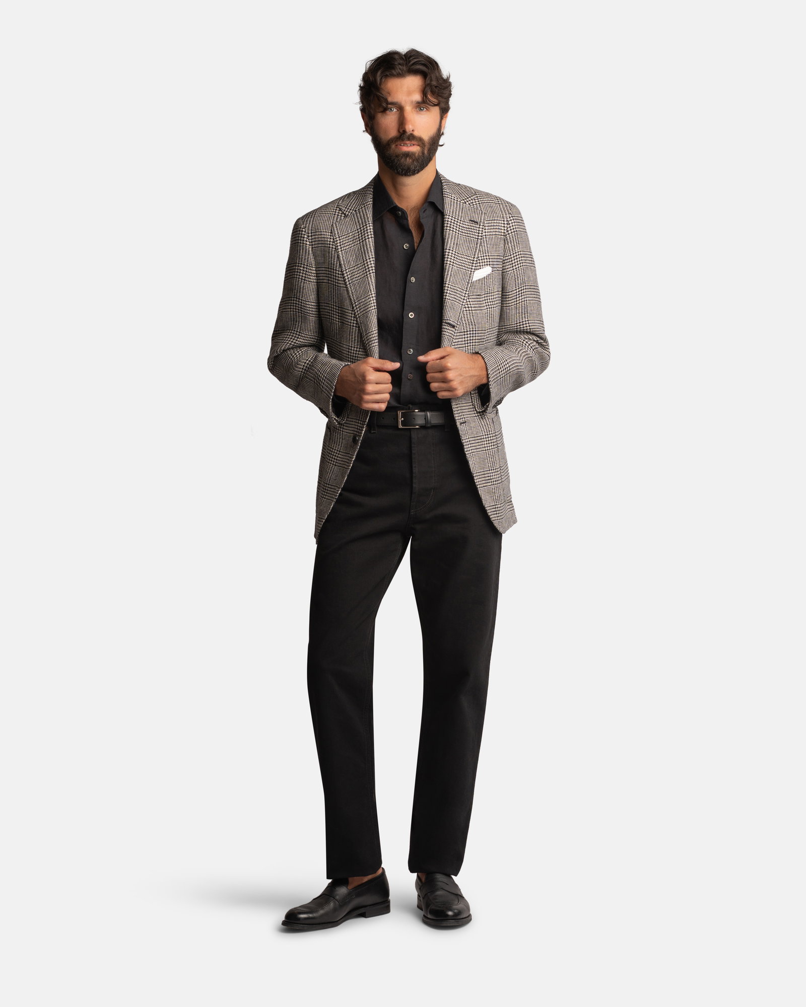Mod 2 Glencheck Jacket Black - Blazers - Cavour