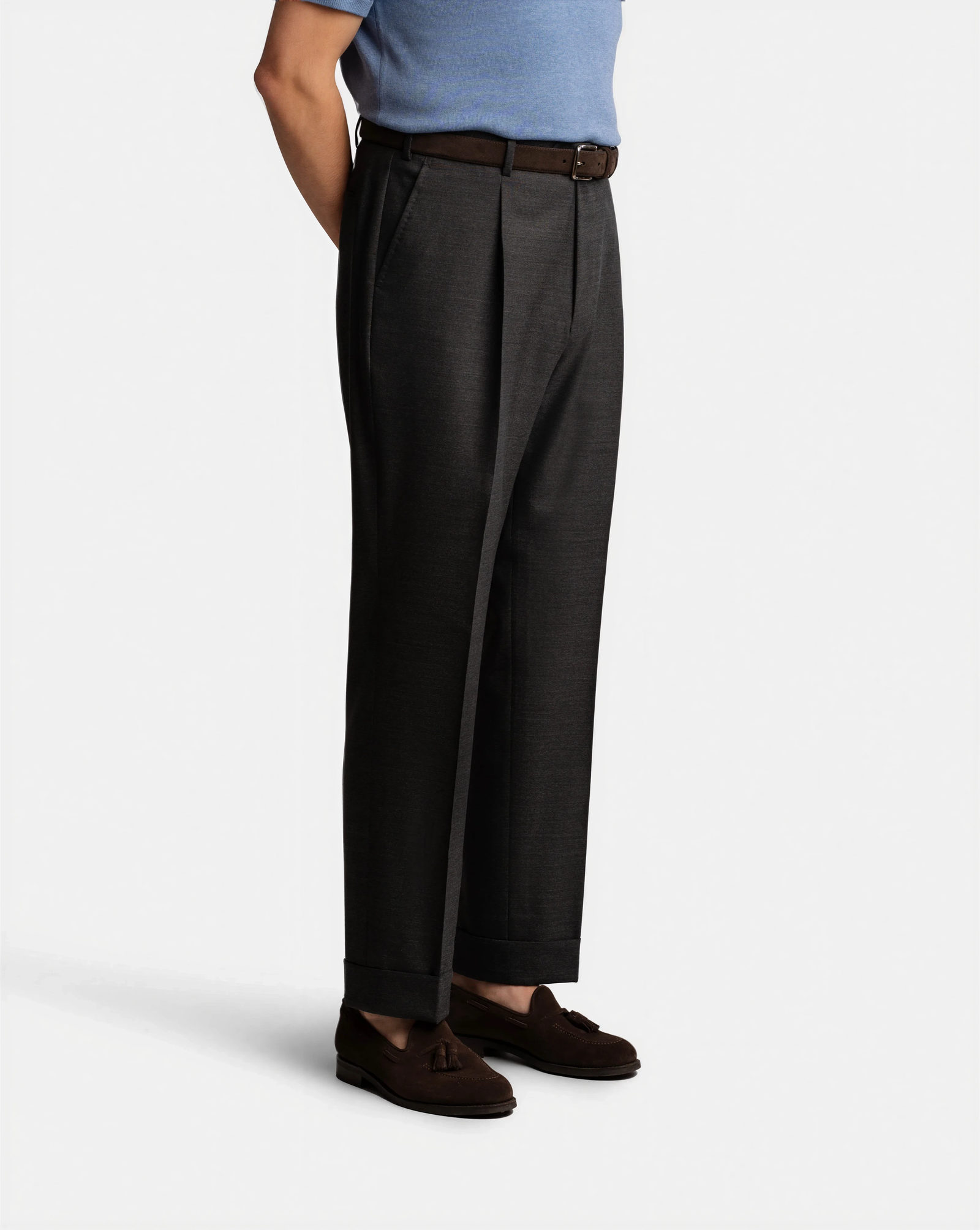 メンズウェア CLUBHAUS Tailored Trousers - Graphite L Mod 2 Regular Hightwist trouser Charcoal - Trousers - Cavour