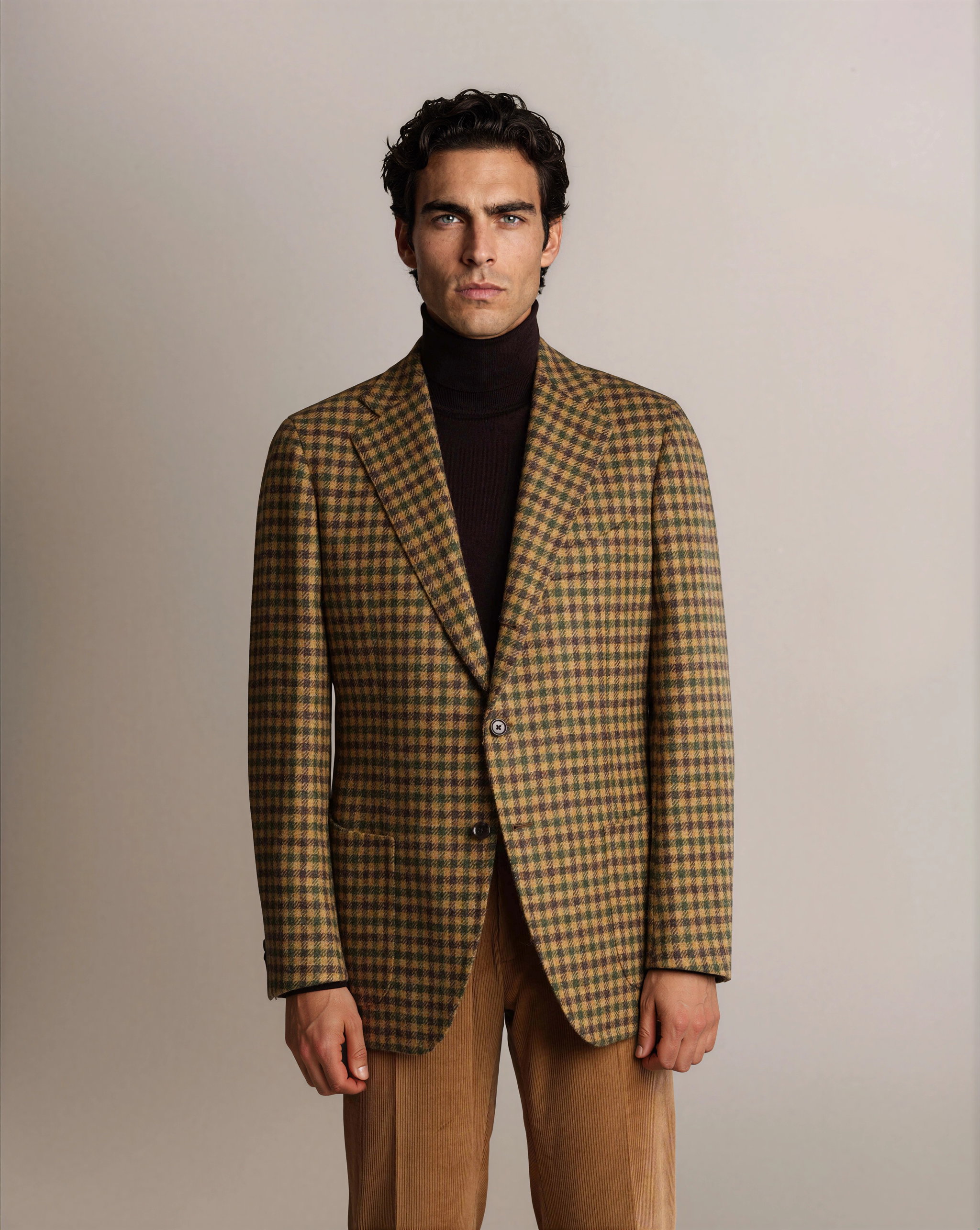 Mod 2 Shepherds Check Tweed Jacket Brown - Blazers - Cavour