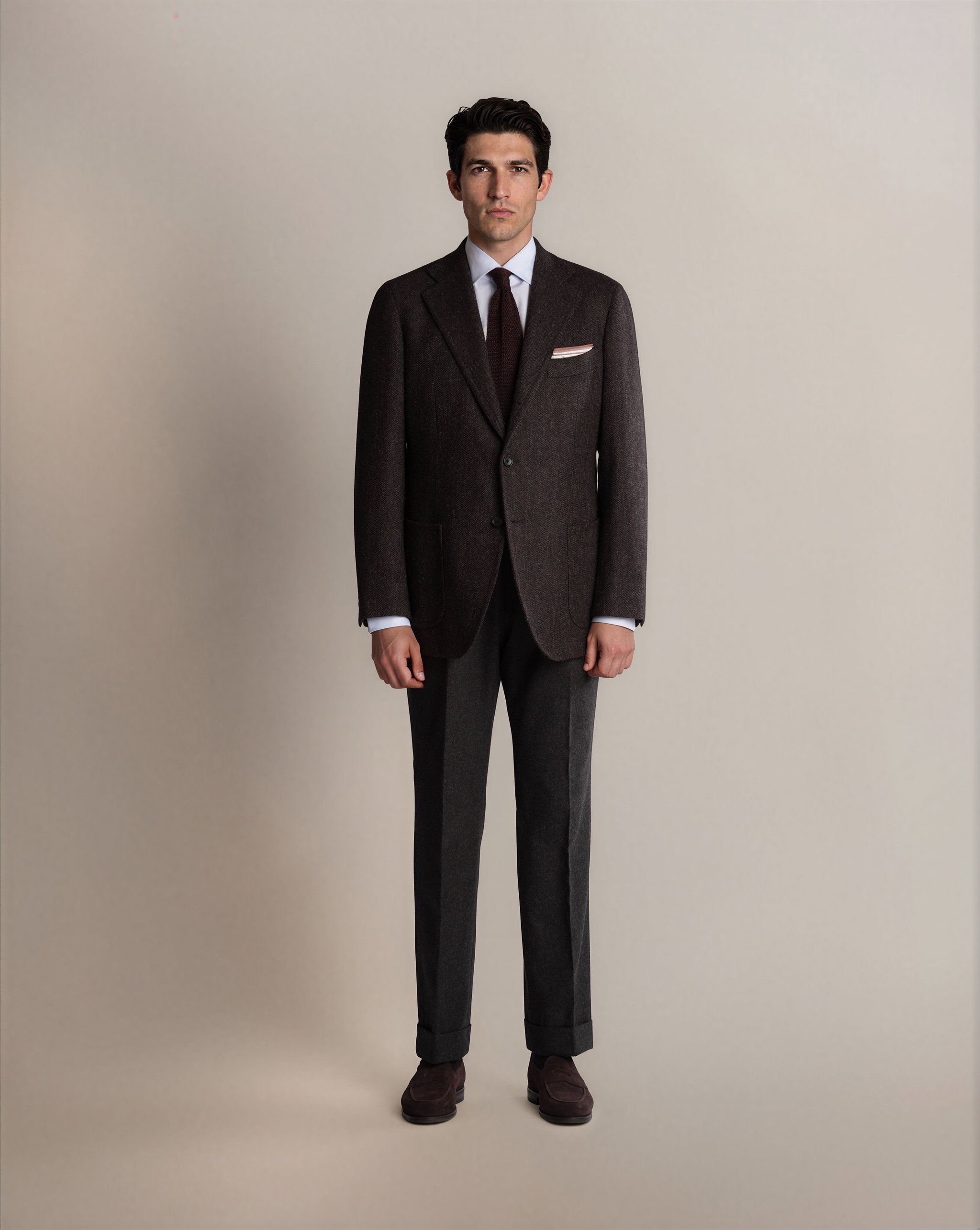 【22AW】HEUGN  FOX tweed FOX Mod 2 Herringbone Tweed Brown - Blazers - Cavour