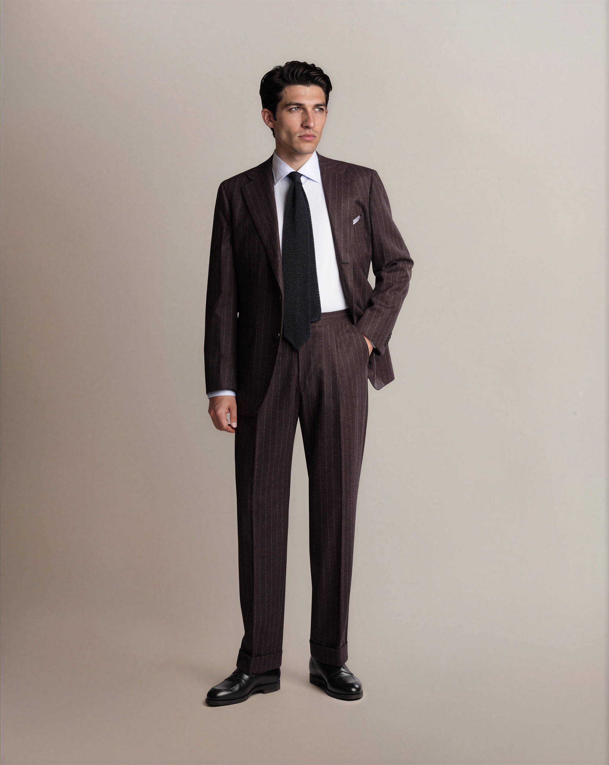FOX Mod 2 Chalkstripe Brown - Suits - Cavour