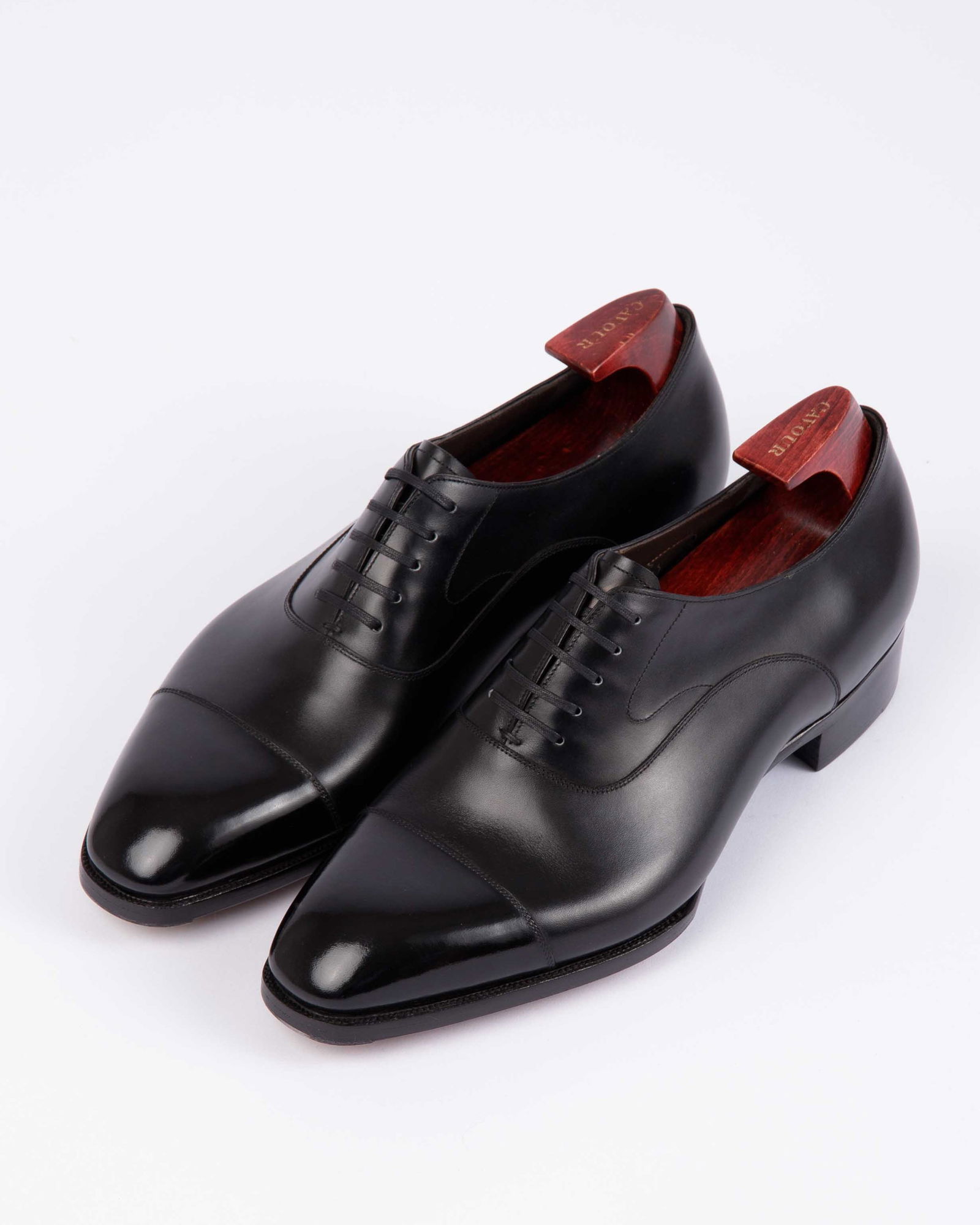 Hand Welted Cap Toe Oxford S Last Black - Oxfords - Cavour