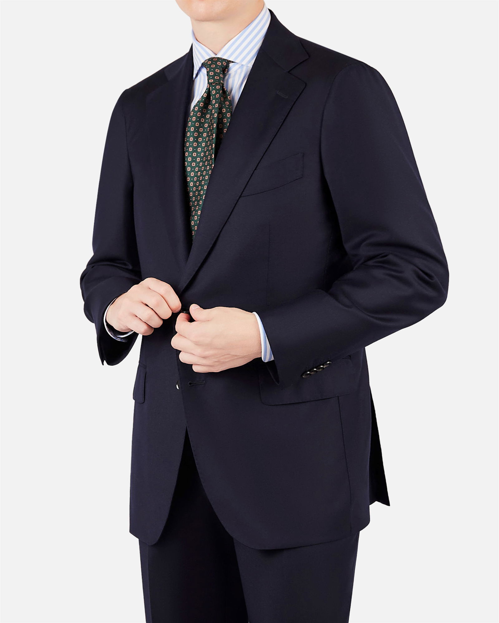 Mod 2 Worsted Flannel Suit Navy - Suits - Cavour