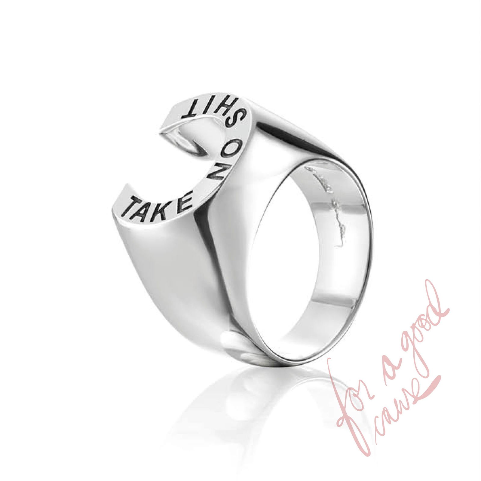 Alternativ bild 0 för Take No Shit Ring Silver 15.00 mm