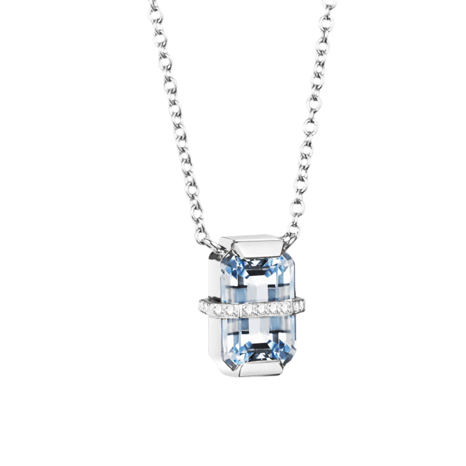 Little Bend Over Necklace - Aquamarine.