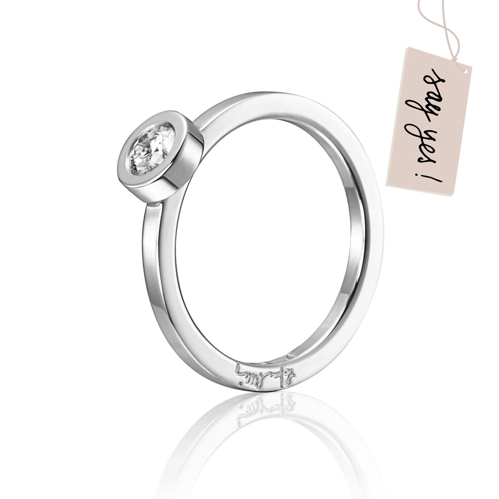 Efva Attling The Wedding Thin Ring 0.40 ct 17.50 - HYRA RING: SILVER