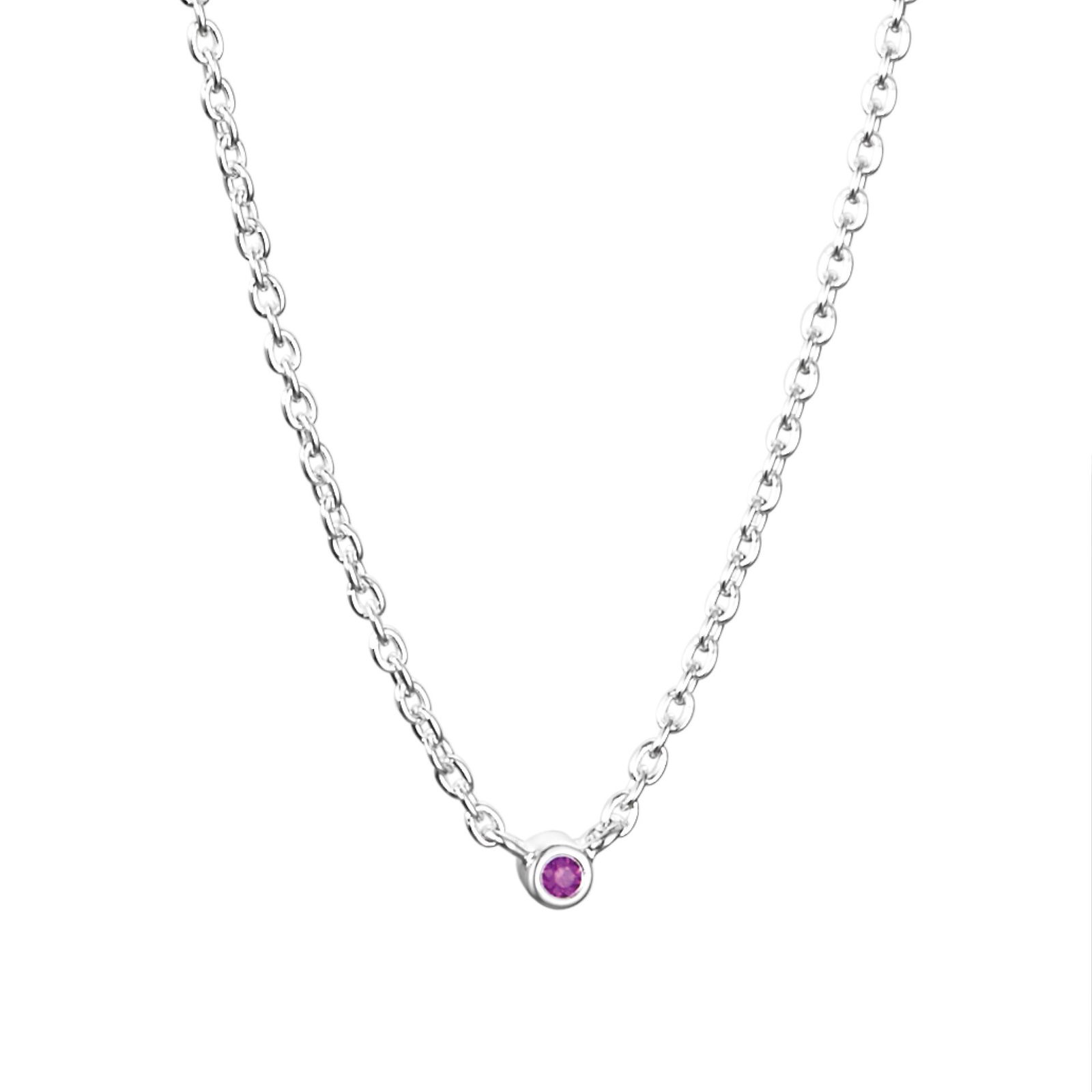 Alternativ bild 0 för Micro Blink - Pink Sapphire Halsband Silver 40-45 cm