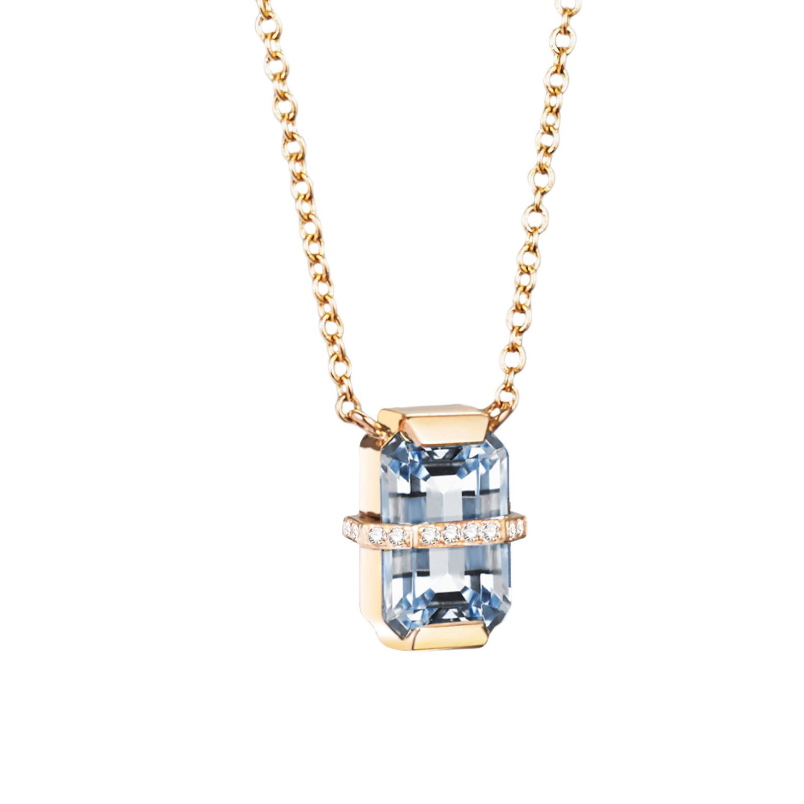 Little Bend Over Necklace - Aquamarine.