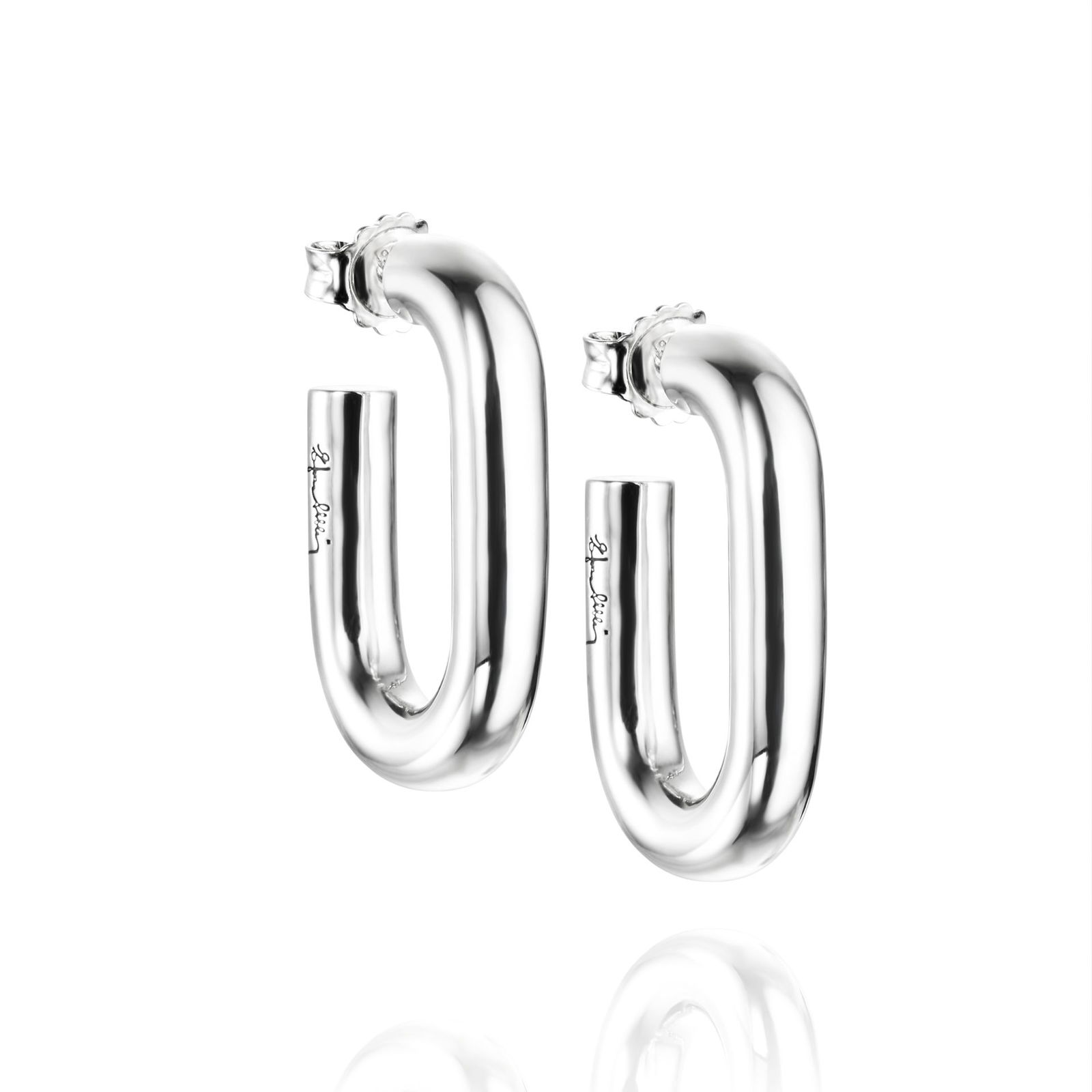 Alternativ bild 0 för Chunky Hoops Örhänge Silver