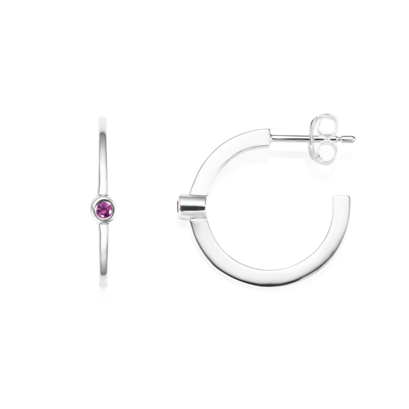 Micro Blink Hoops - Pink Sapphire bild 4