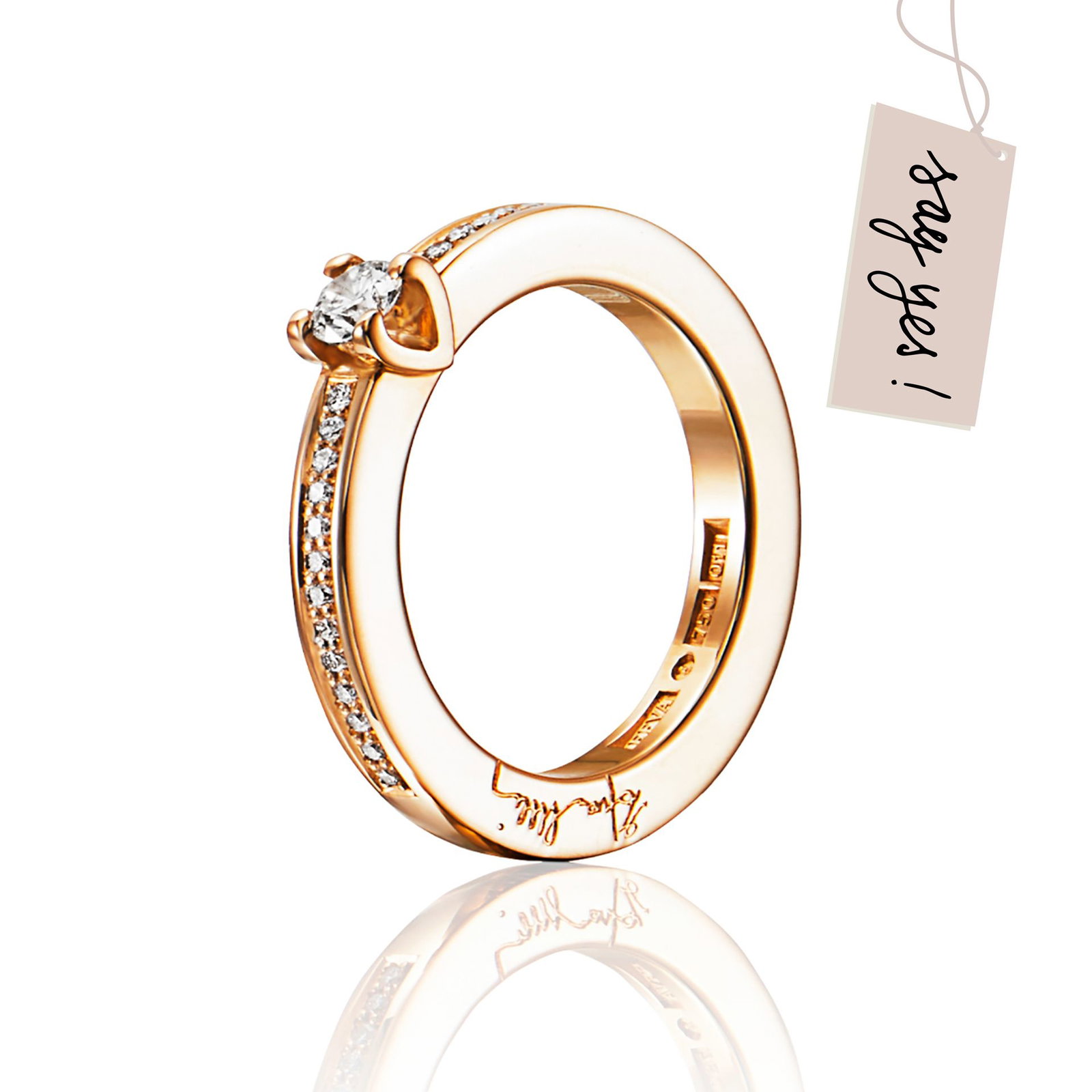 Efva Attling Heart To Heart Ring 0.19 ct. 17.50 - HYRA RING: GULD