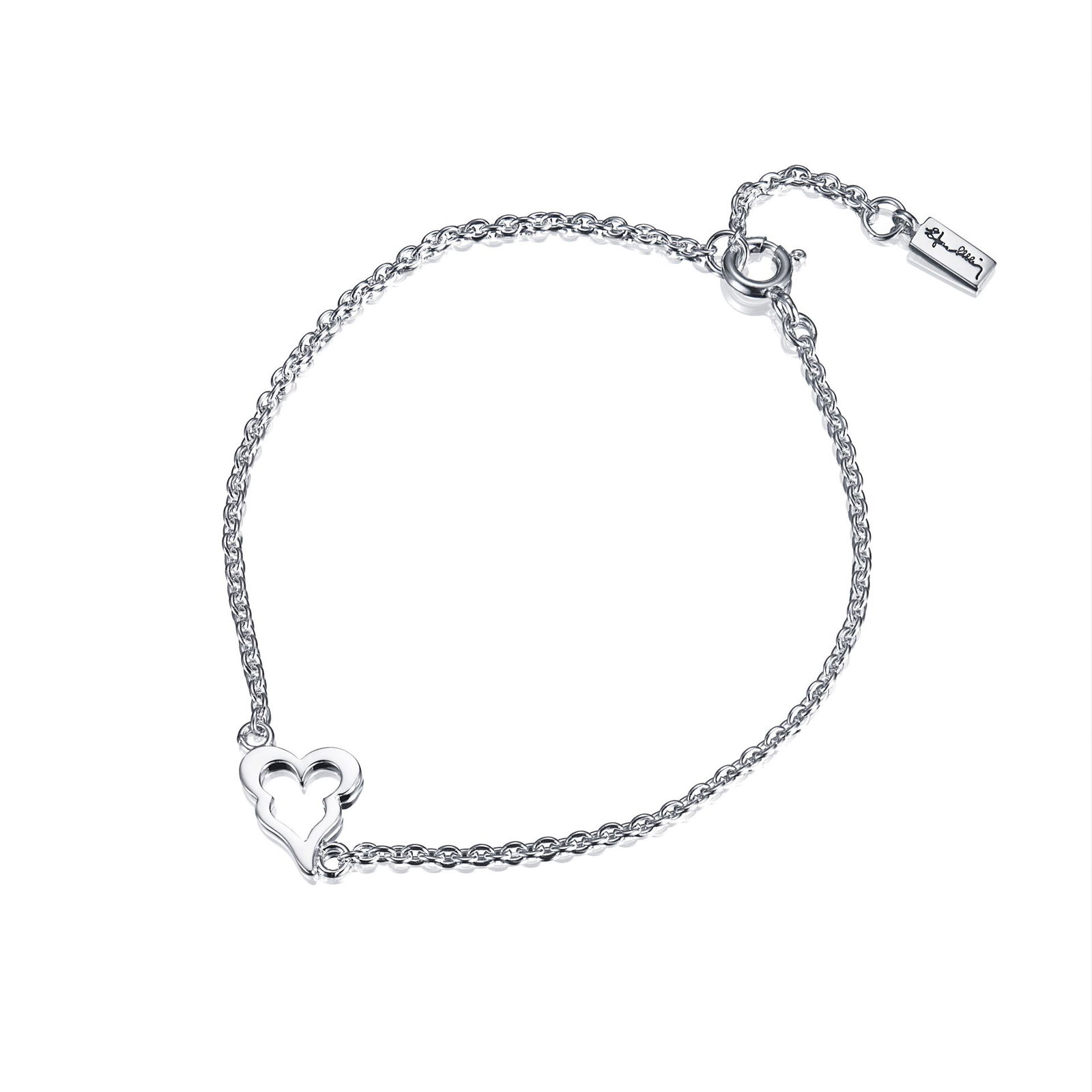 Alternativ bild 0 för Mini Crazy Heart Armband Silver 17-19 cm