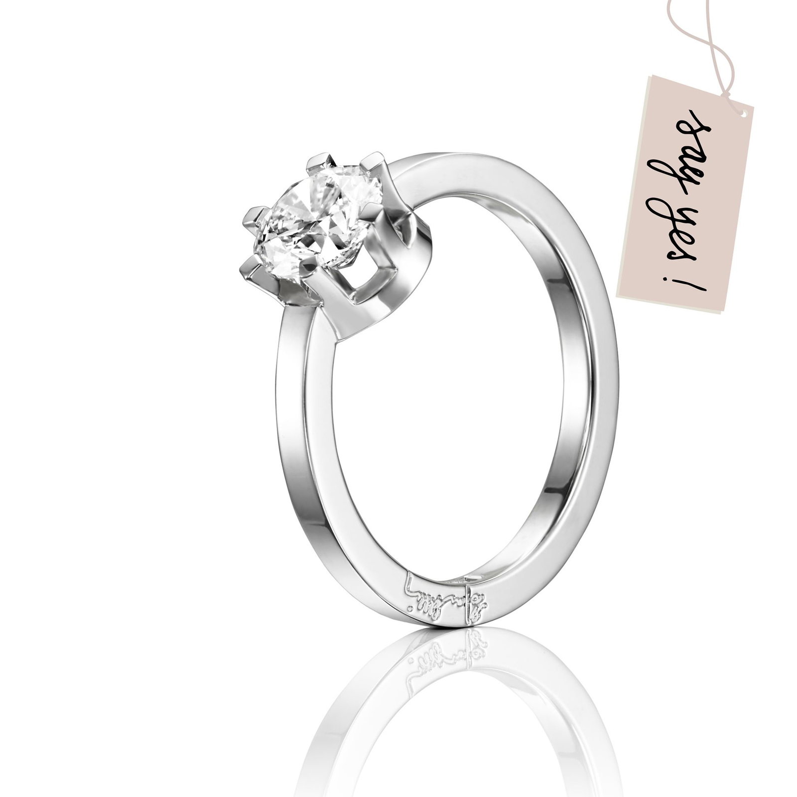 Efva Attling Crown Wedding Ring 1.0 ct. 17.50 - HYRA RING: SILVER