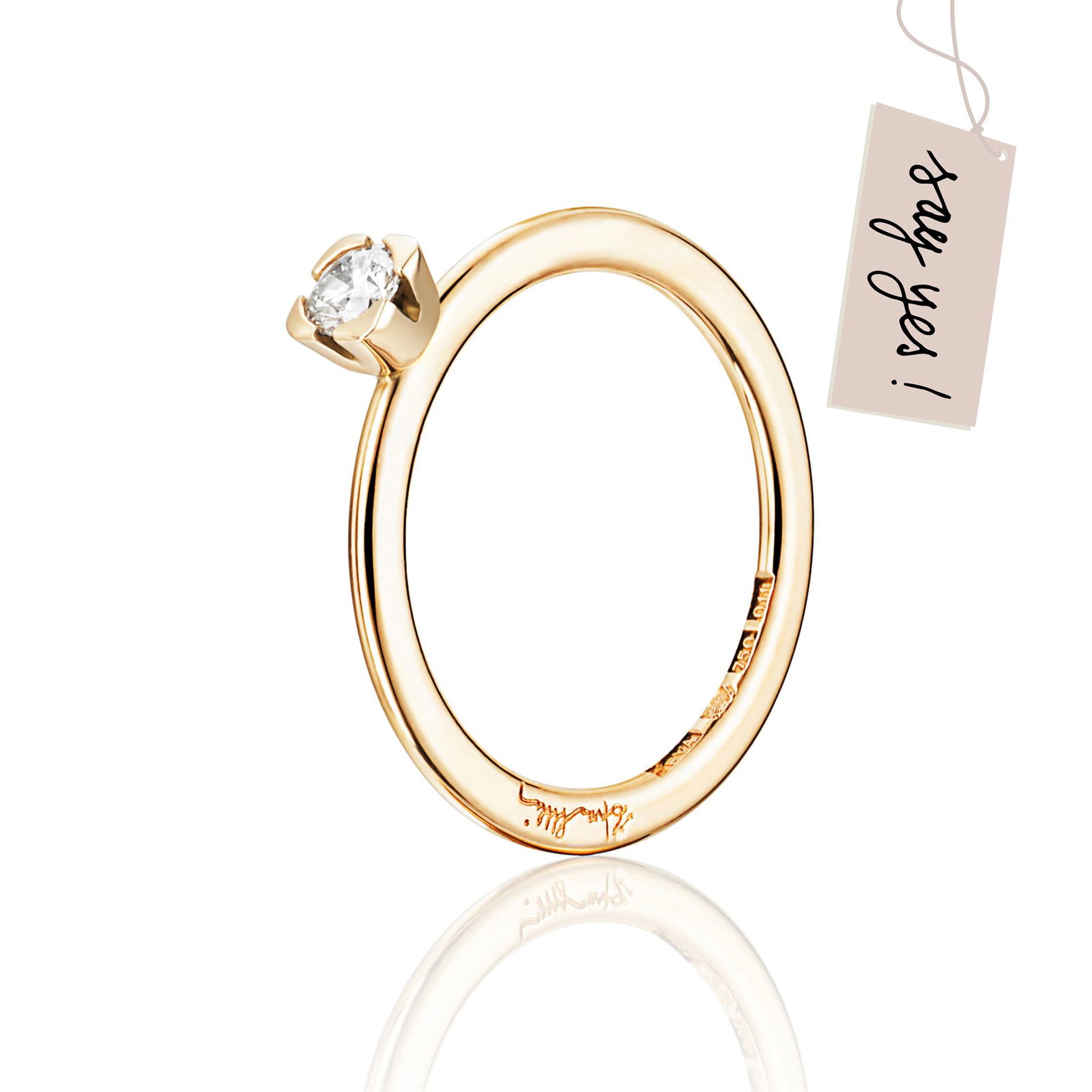 Efva Attling Love Bead Wedding Ring 0.19 ct 17.50 - HYRA RING: GULD