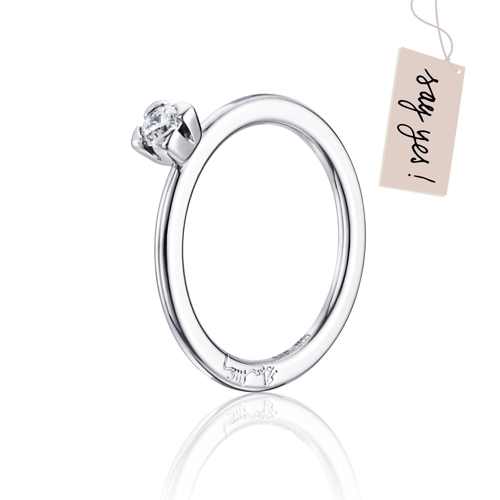 Efva Attling Love Bead Wedding Ring 0.19 ct 17.50 - HYRA RING: SILVER