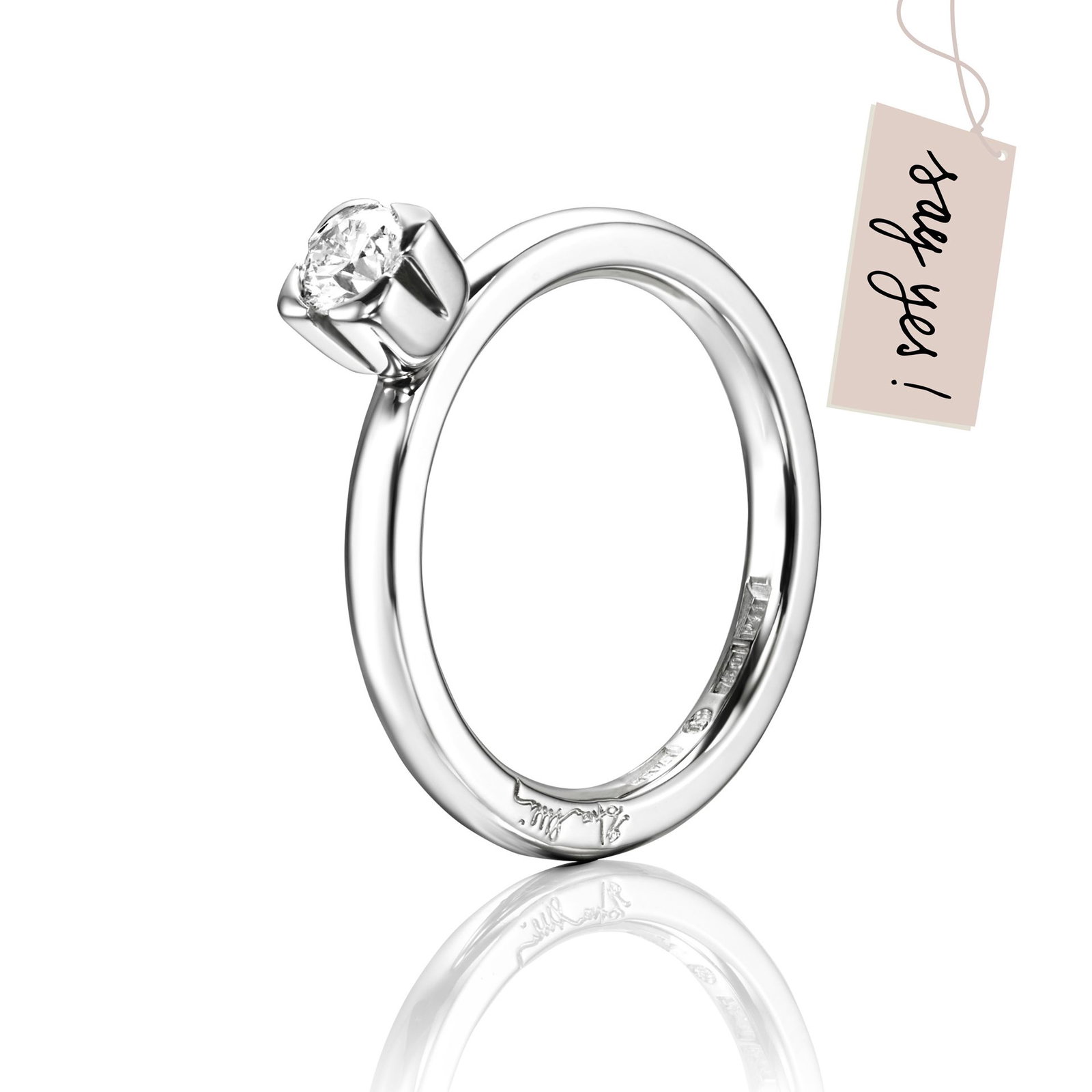 Efva Attling Love Bead Wedding Ring 0.30 ct 17.50 - HYRA RING: SILVER