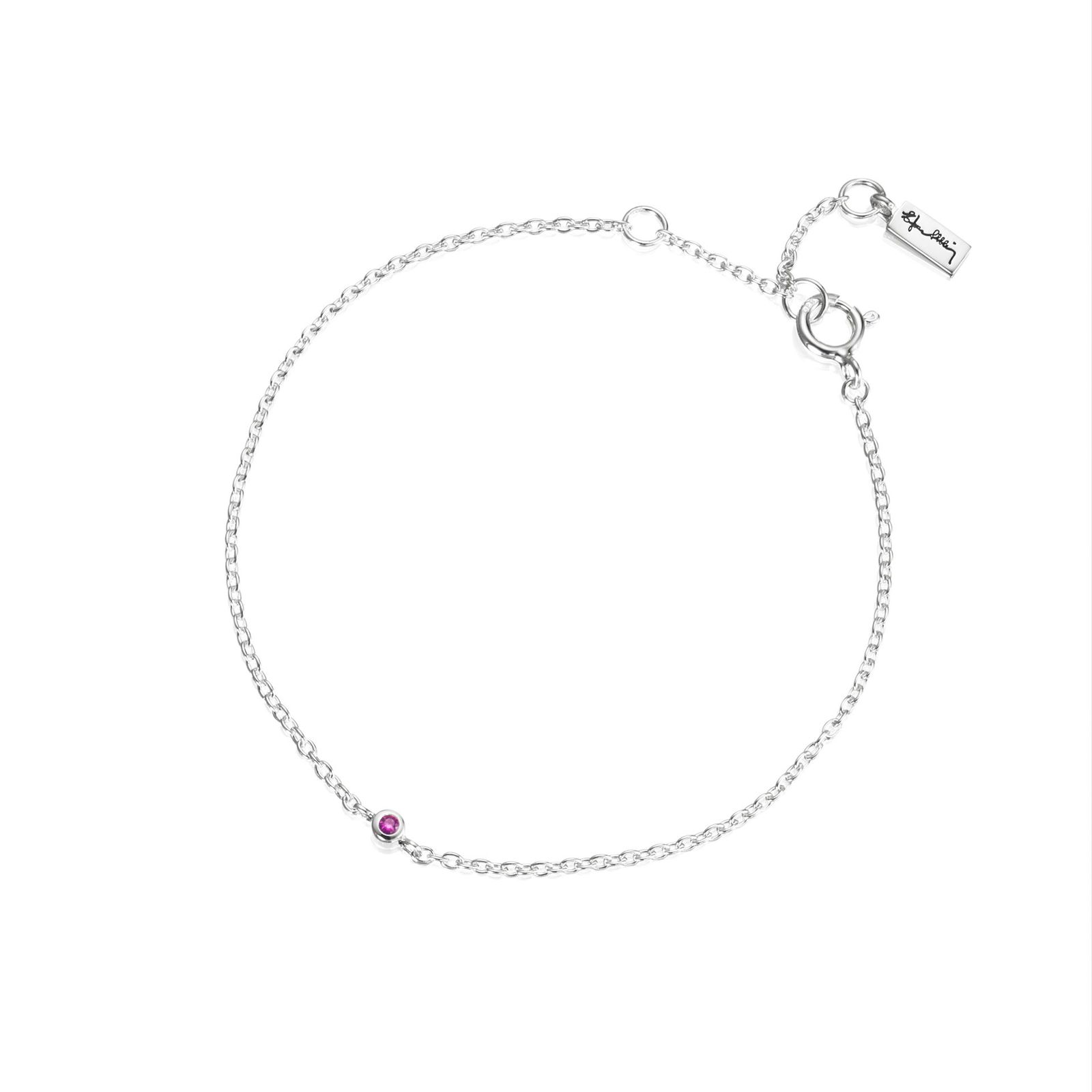 Produktfoto för Micro Blink - Pink Sapphire Armband Silver 16-19 cm