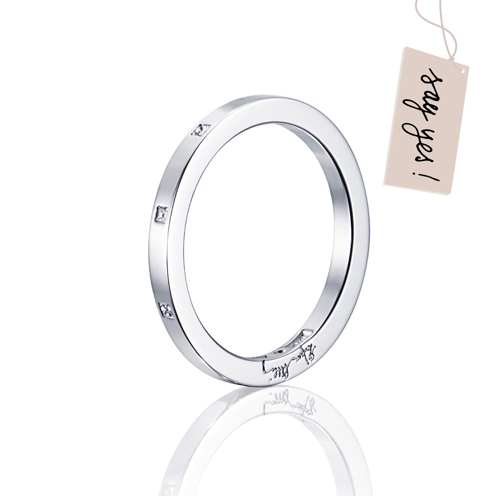 Efva Attling Thin & I Love You On Top Ring 17.50 - HYRA RING: SILVER