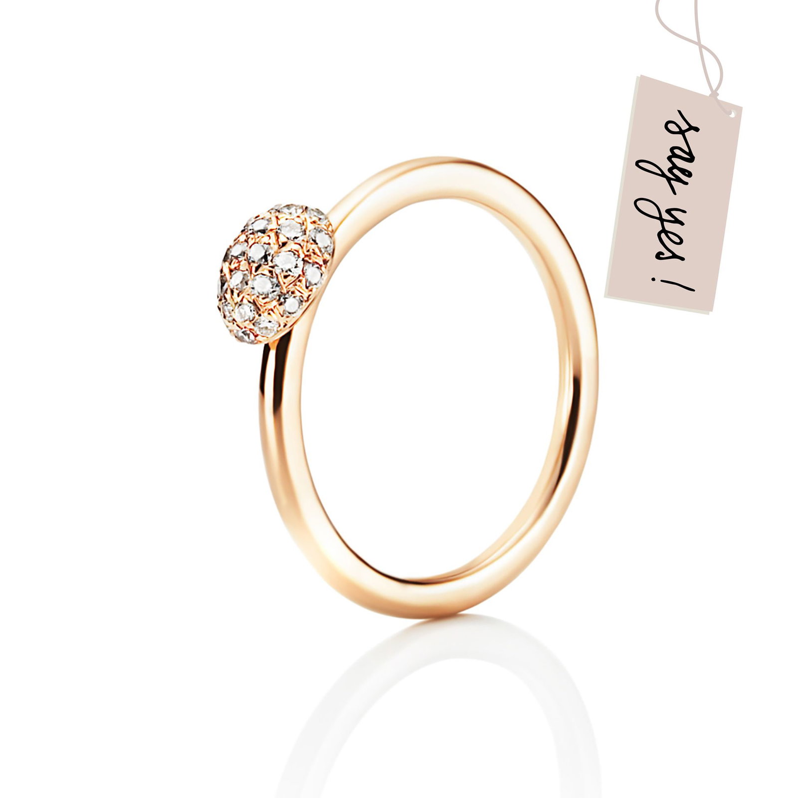 Efva Attling Love Bead Ring - Diamonds 17.50 - HYRA RING: GULD