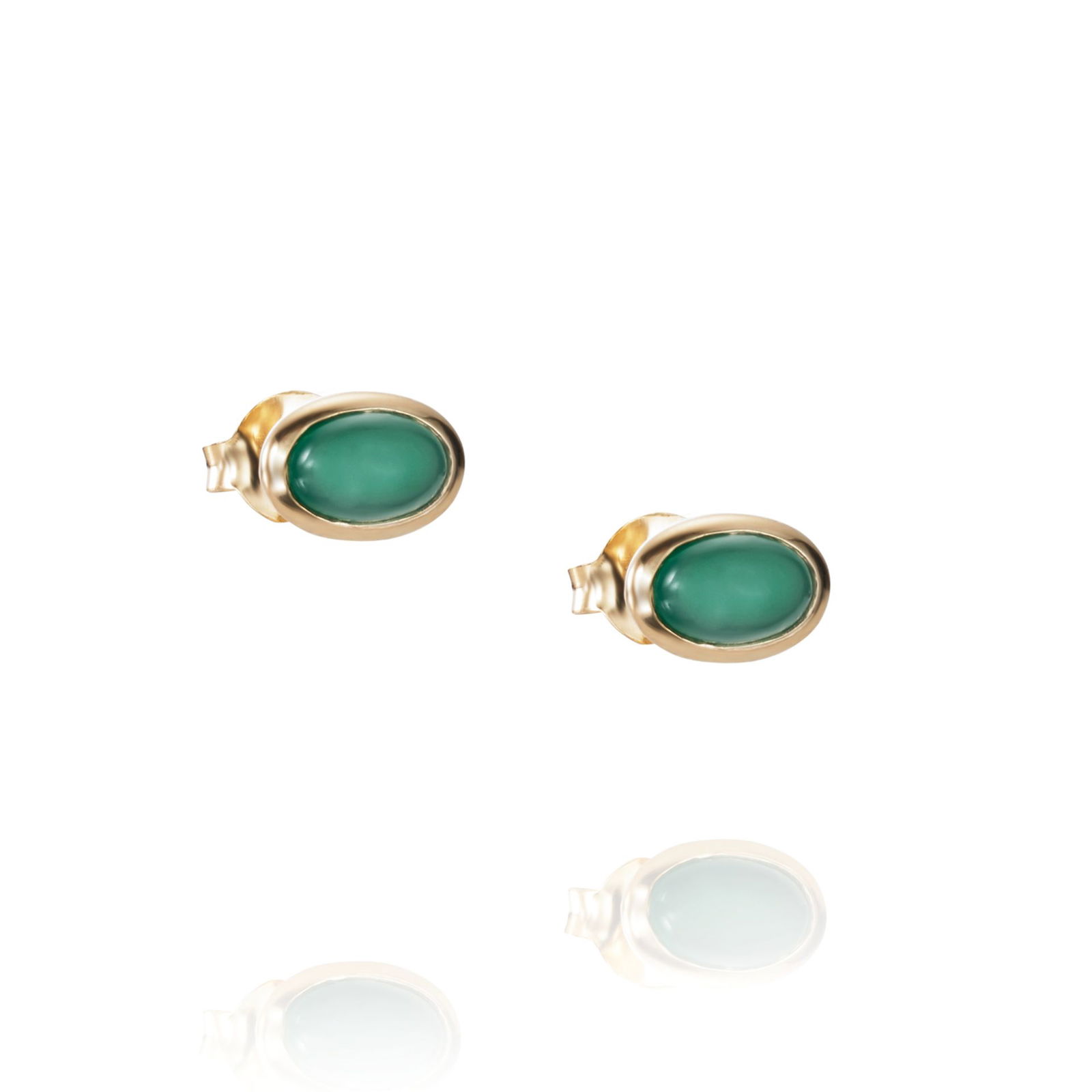 Alternativ bild 0 för Love Bead - Green Agate Örhänge Guld