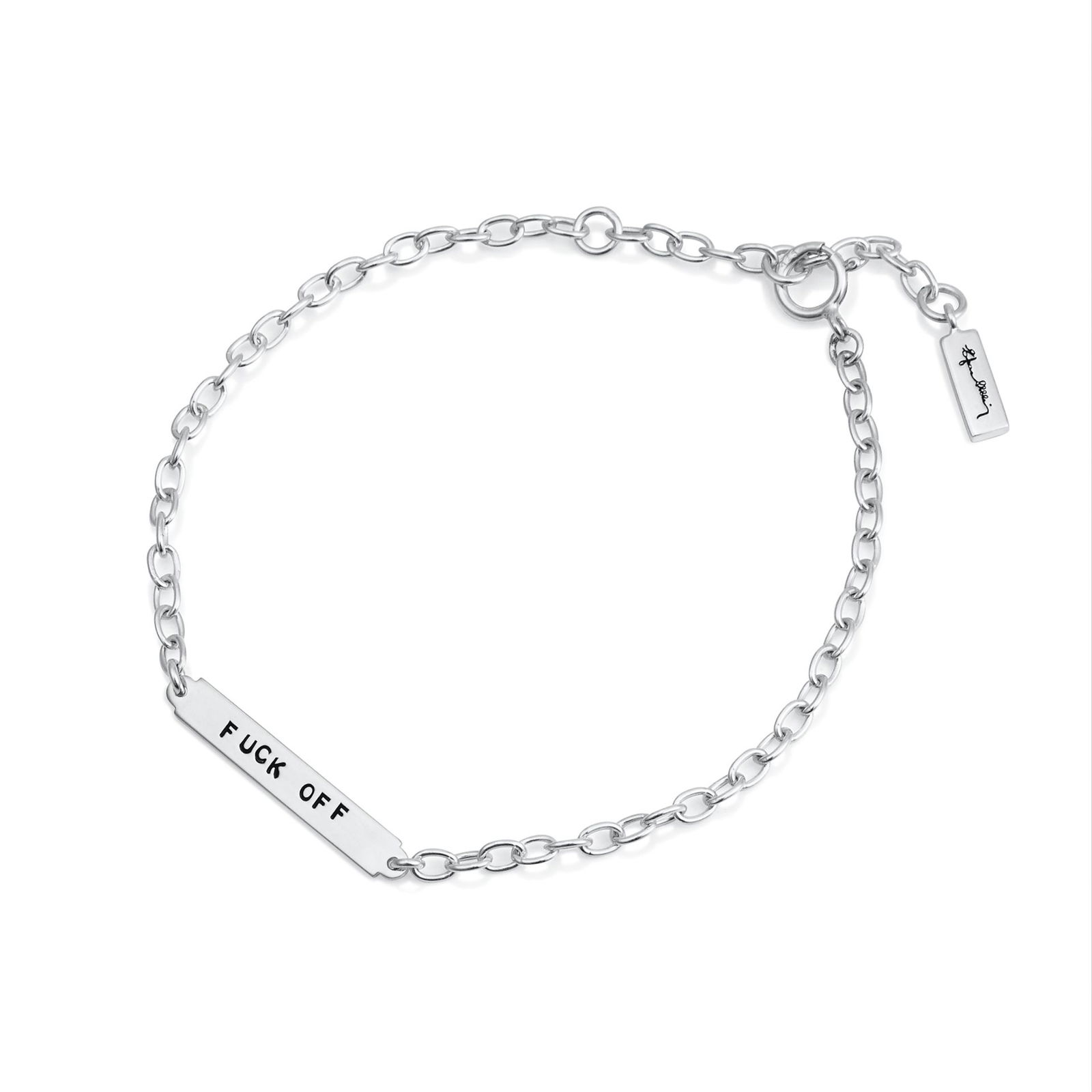 Alternativ bild 0 för Power Plates Armband - Fuck Off Silver 16-19 cm