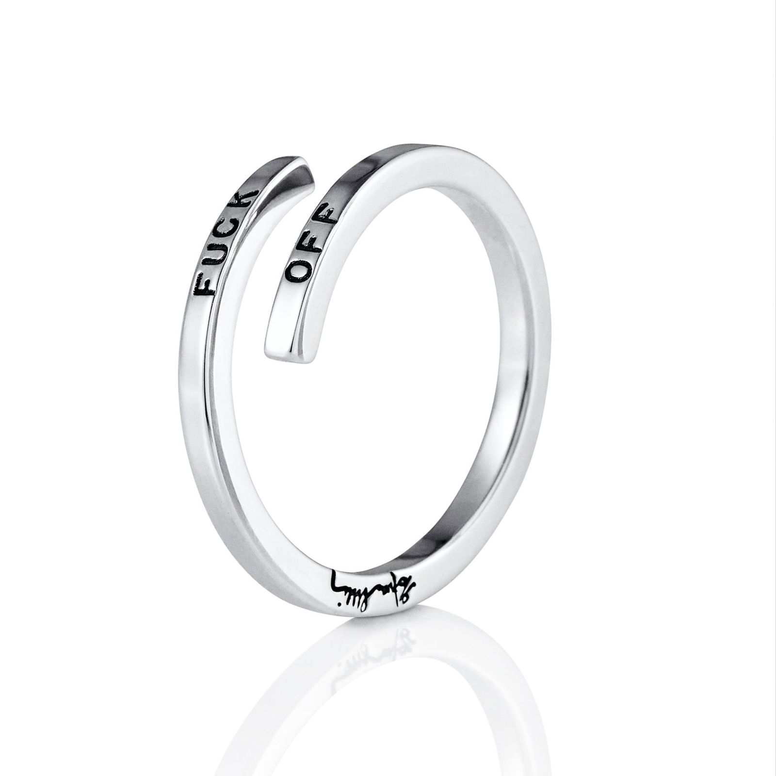 Alternativ bild 0 för Fuck Off With A Twist Ring Silver 15.00
