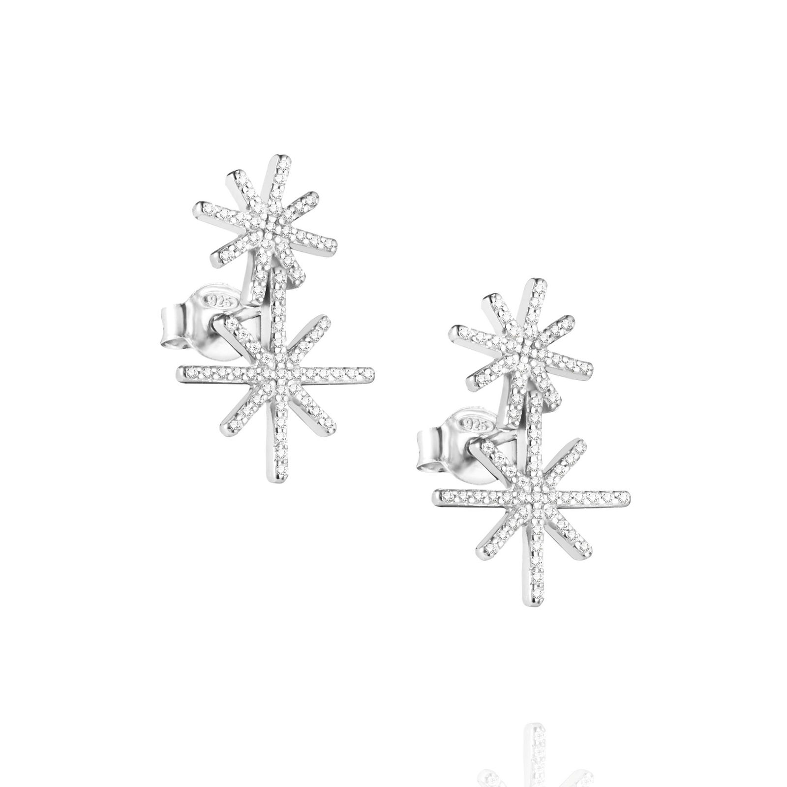 Alternativ bild 0 för Beam & Stars Two Örhänge Silver