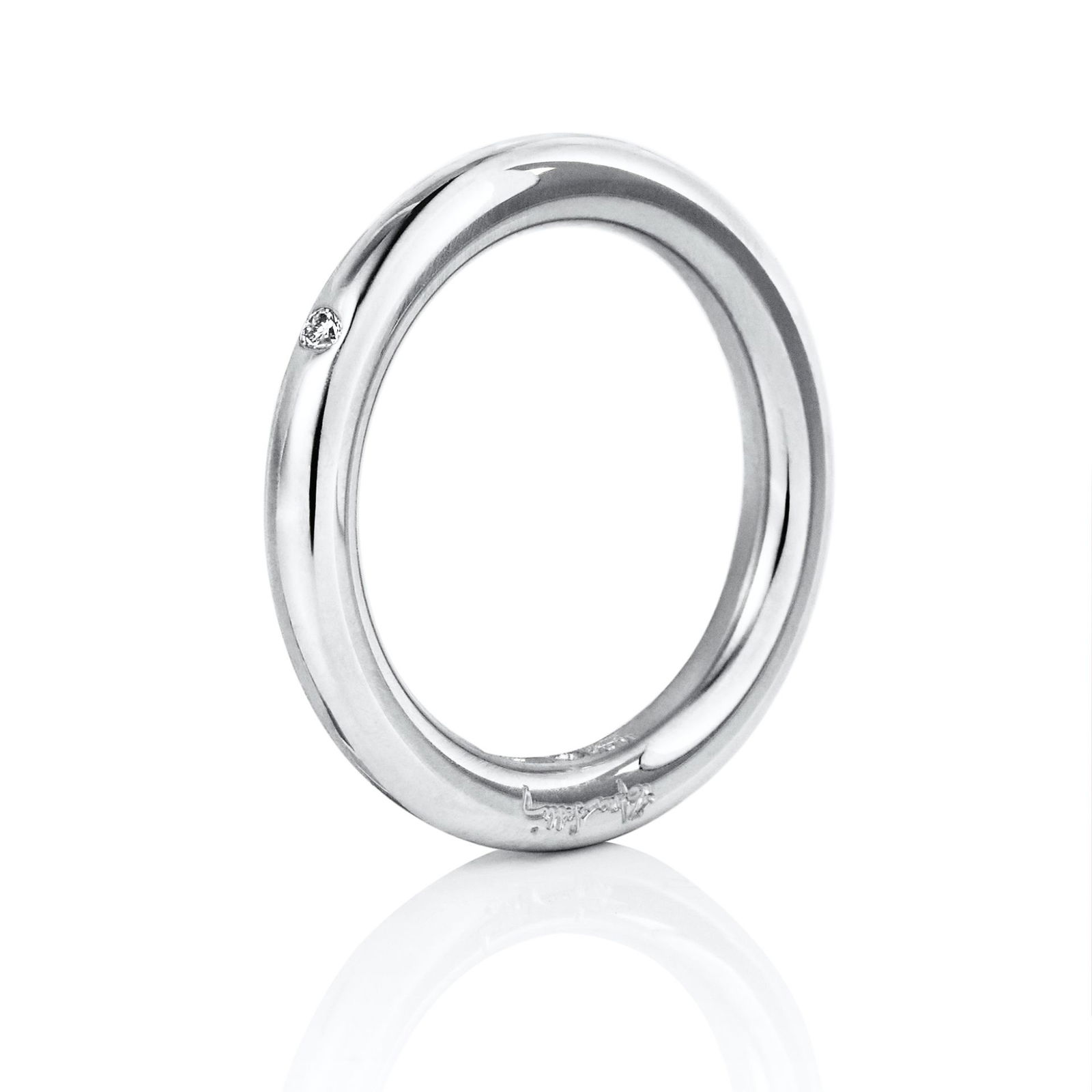 One Love & Stars Thin Ring 0.02 ct