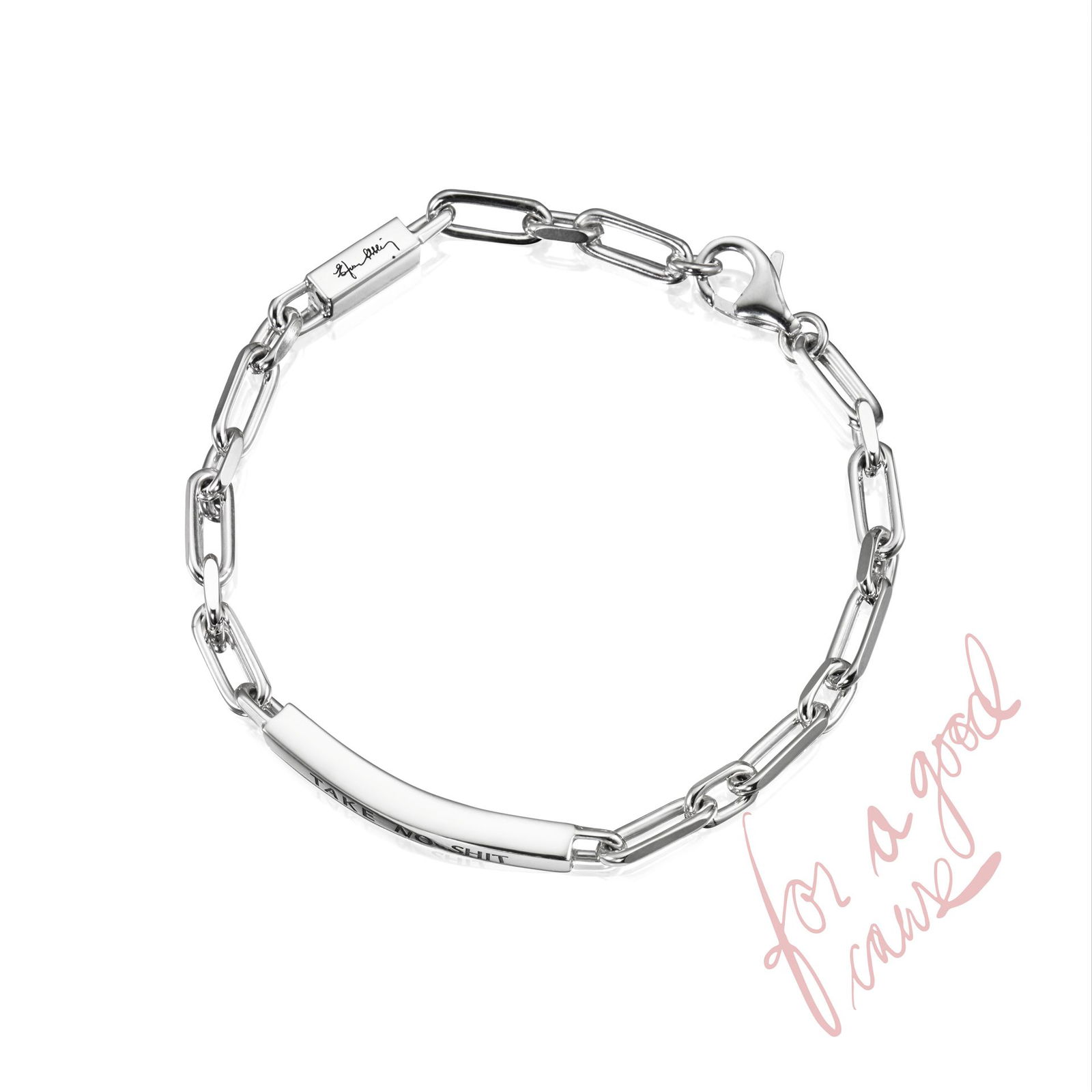 Produktfoto för Thin Silver - Take No Shit Armband Silver 20 cm