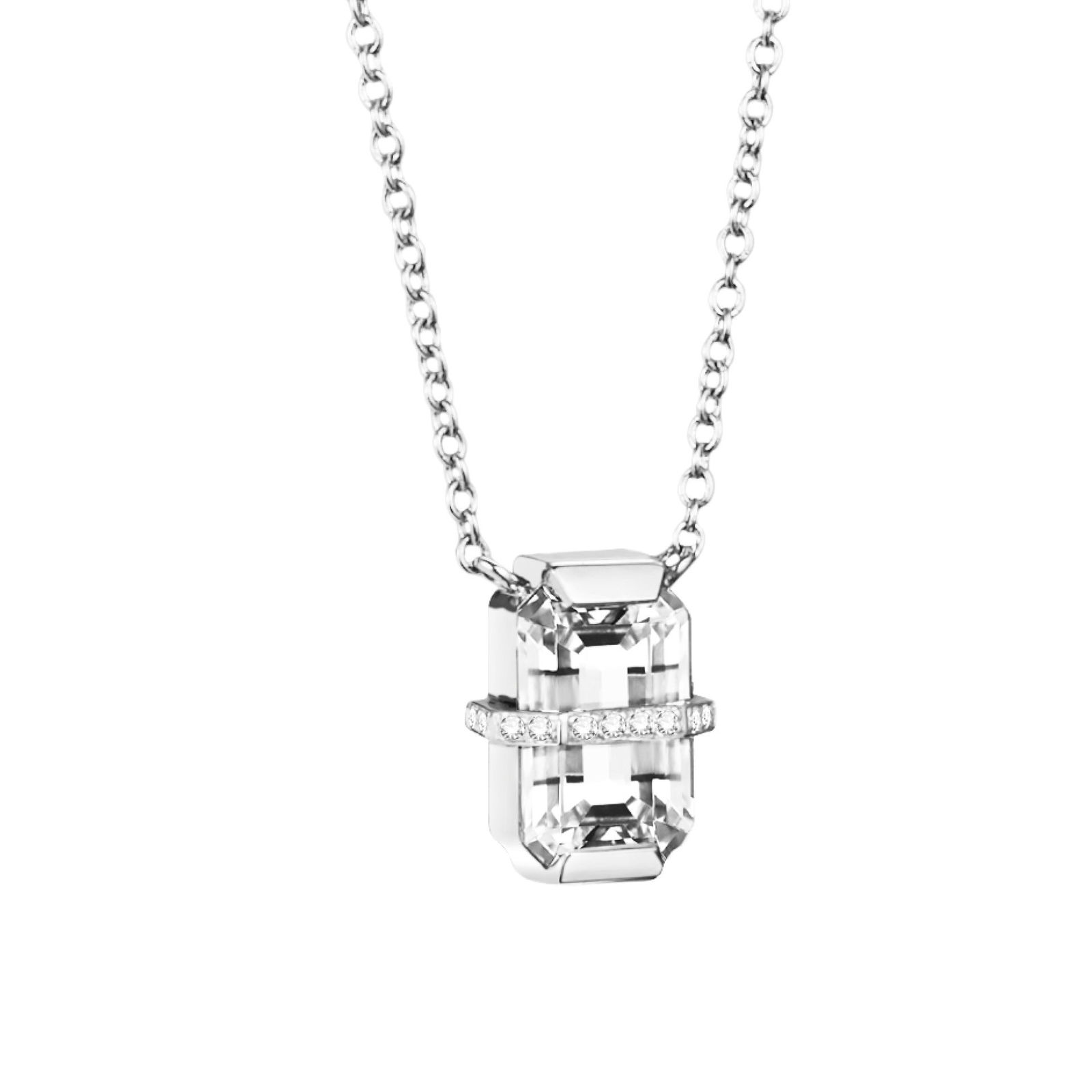 Little Bend Over Necklace Crystal Quartz.