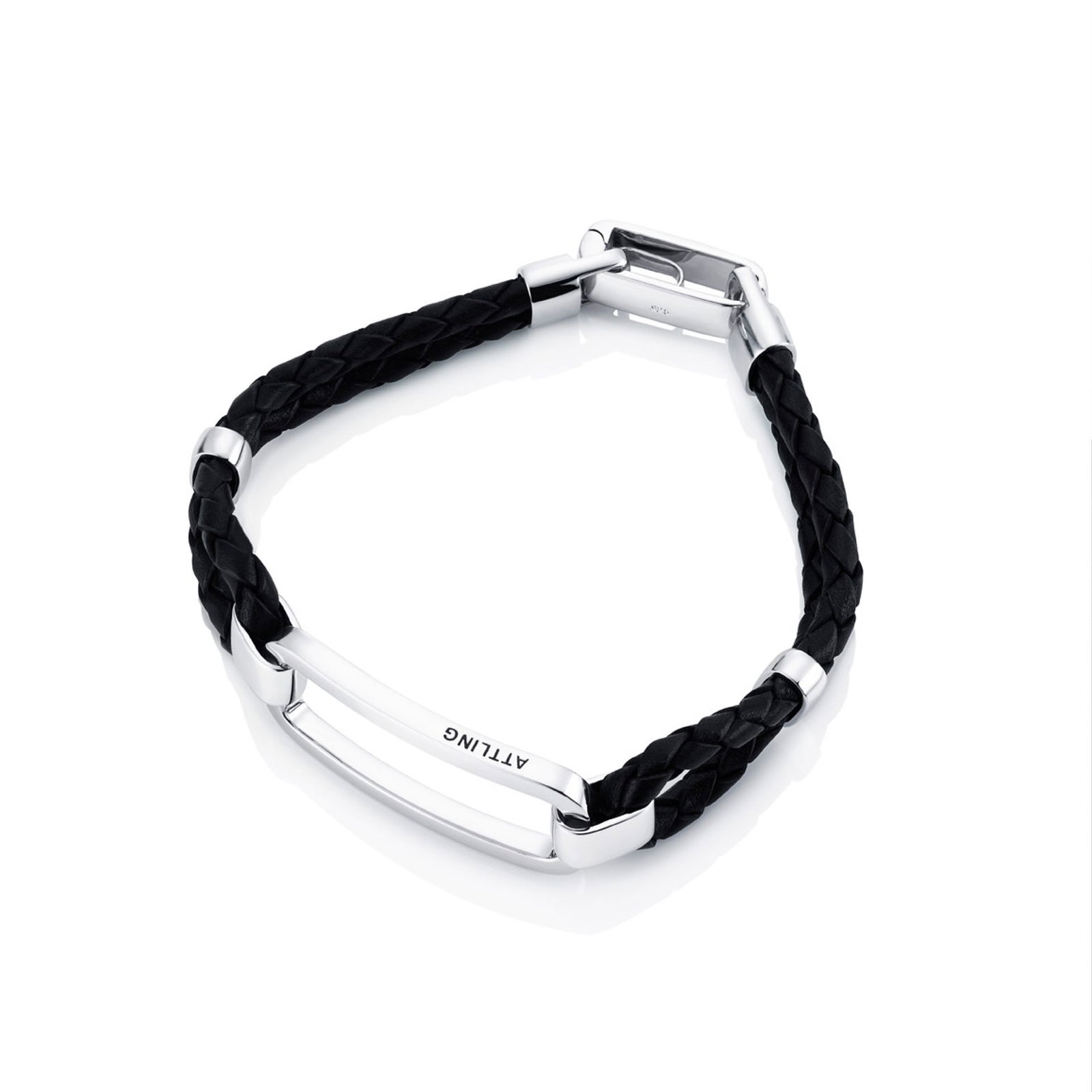 Efva Attling Schack Brace. 22 CM - SILVER & LÄDER