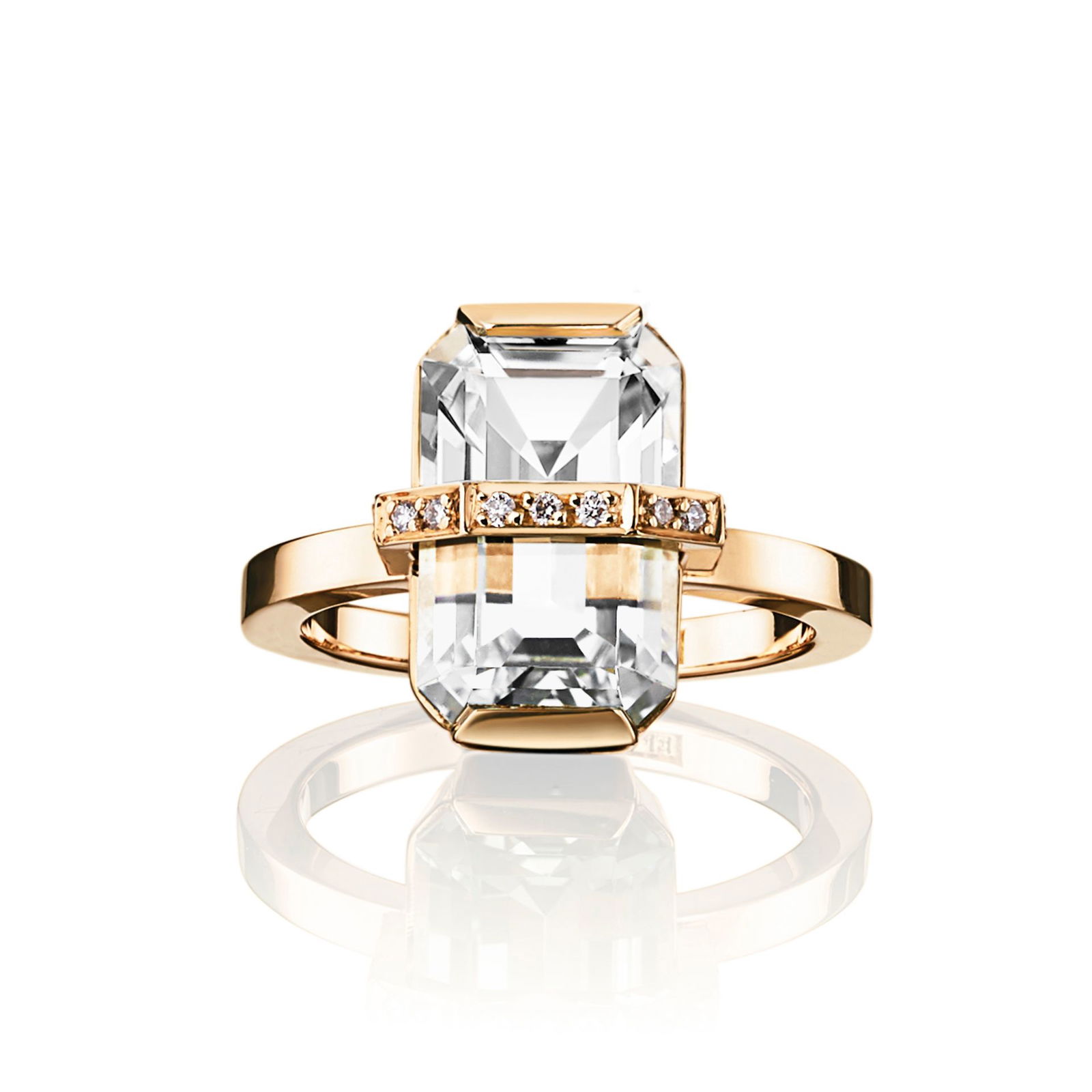 Alternativ bild 0 för Little Bend Over - Crystal Quartz Ring Guld 15.00 mm