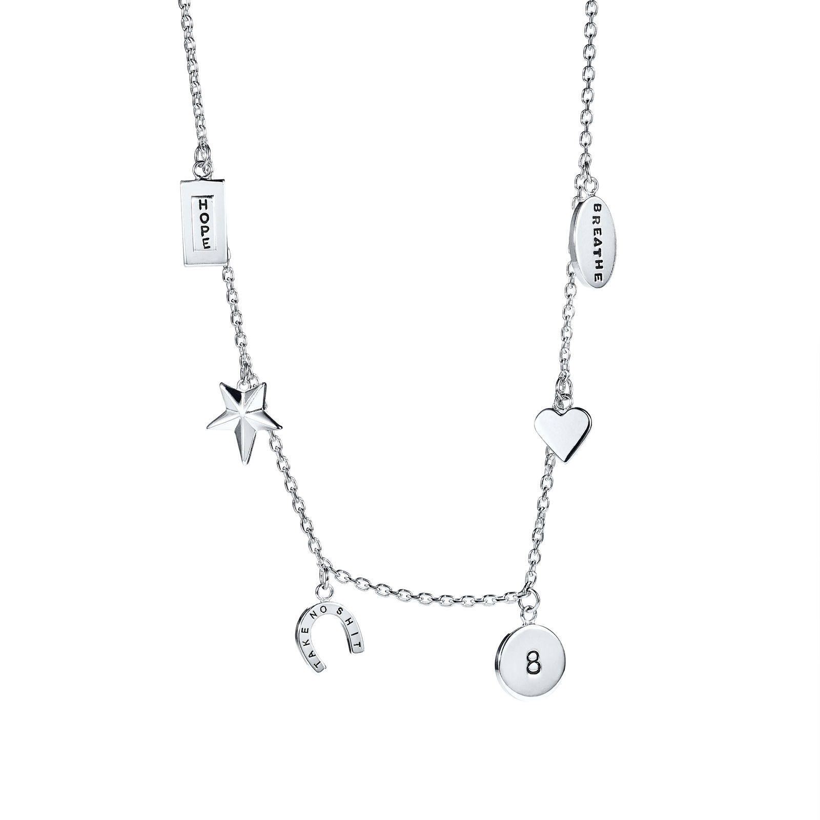 Alternativ bild 0 för Mini Charms Halsband Silver
