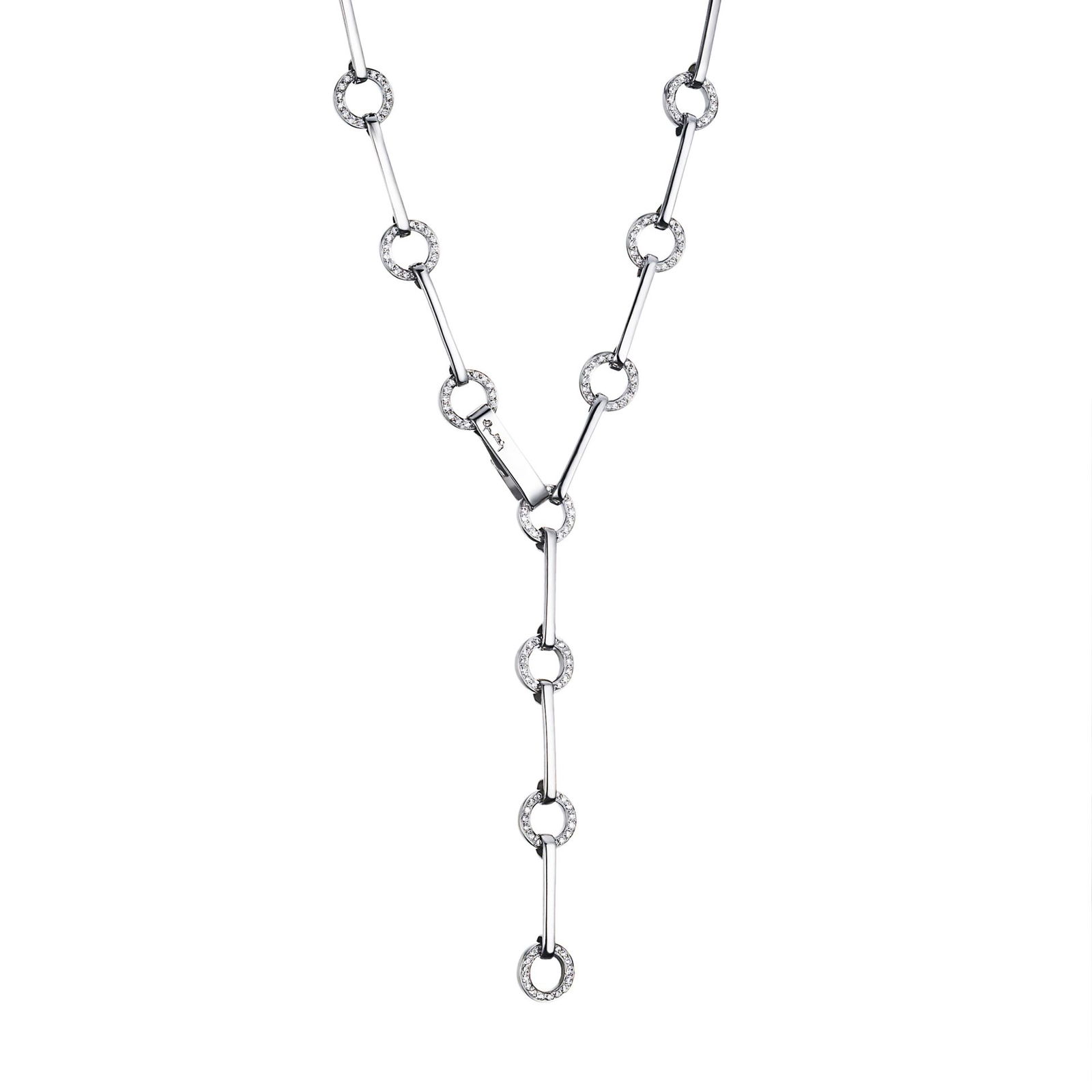 Alternativ bild 0 för Ring Chain & Stars Halsband Vitguld