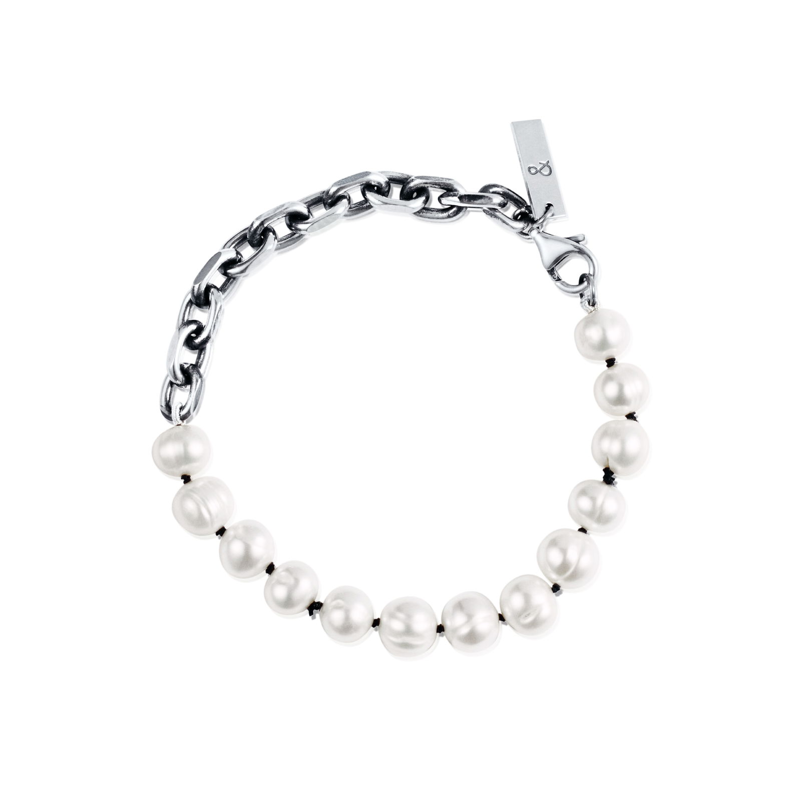 Efva Attling Punk & Pearls Bracelet M - SILVER