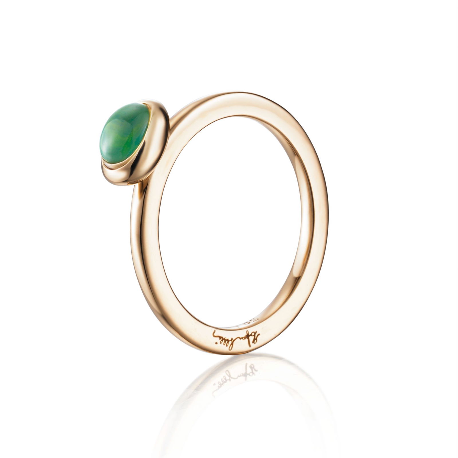 Alternativ bild 0 för Love Bead - Green Agate Ring Guld 15.00 mm
