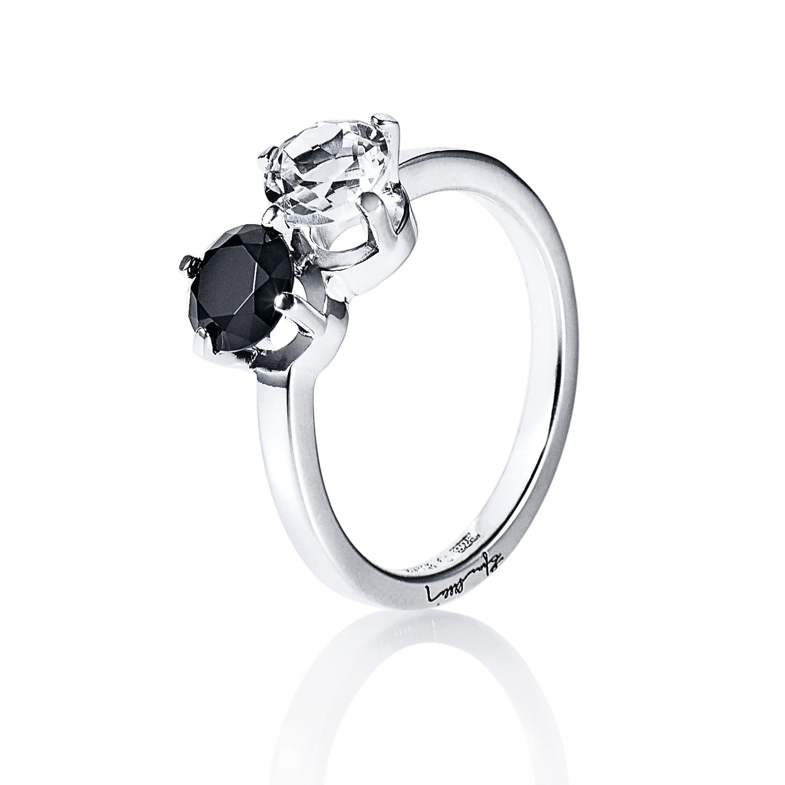 Alternativ bild 0 för The Storm & I Ring Silver Crystal Quartz/Onyx 15.00