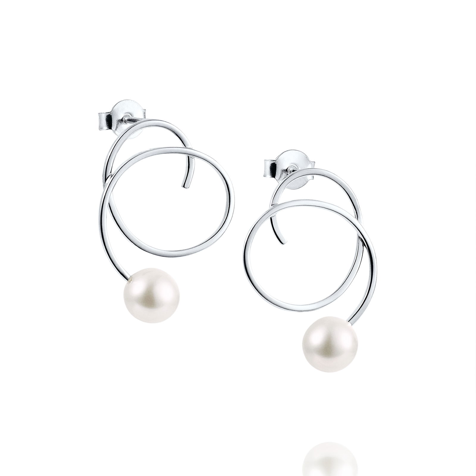 Alternativ bild 0 för Little Curly Pearly Örhänge Silver