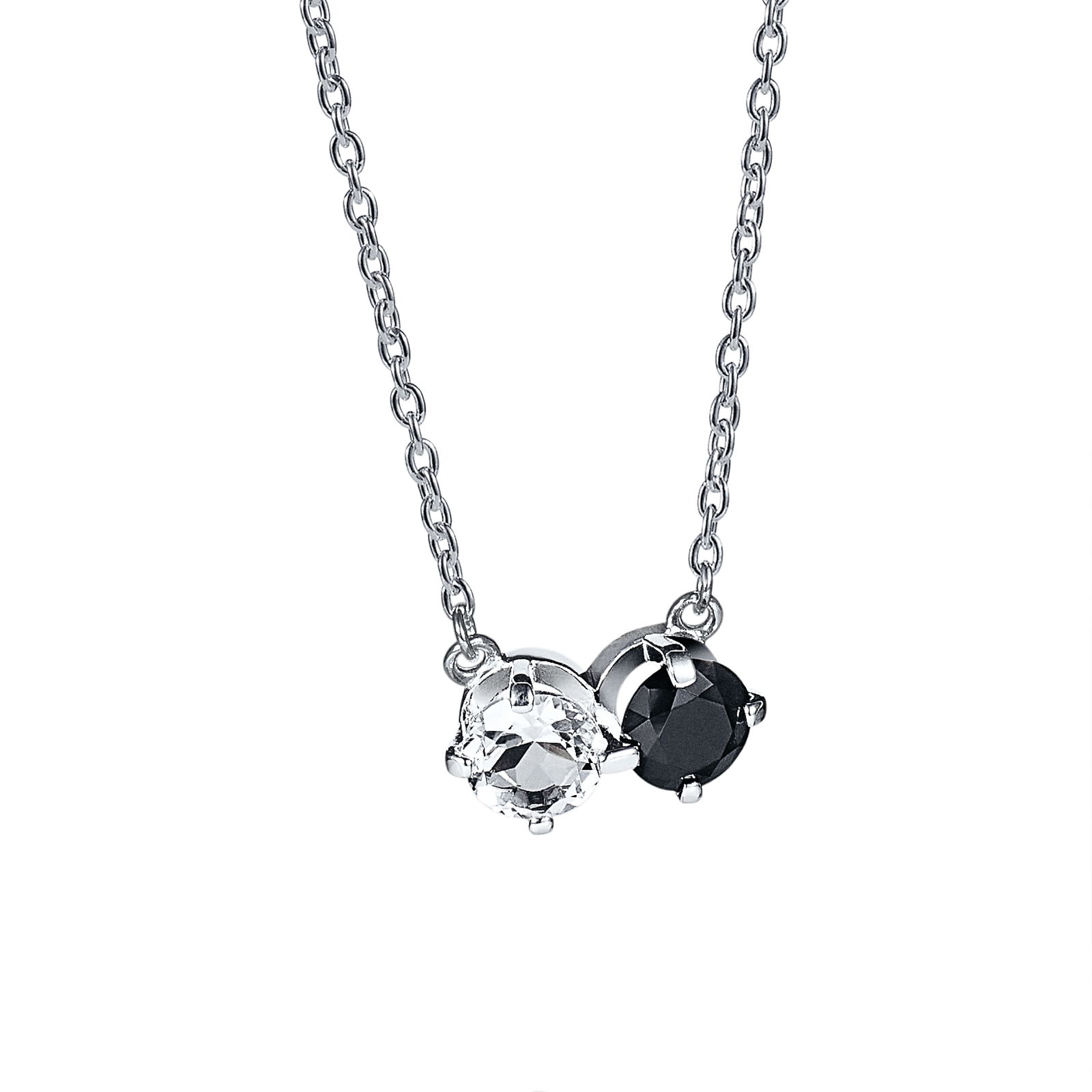 Alternativ bild 0 för The Storm & I Halsband Silver Crystal Q./Onyx 40-45 cm