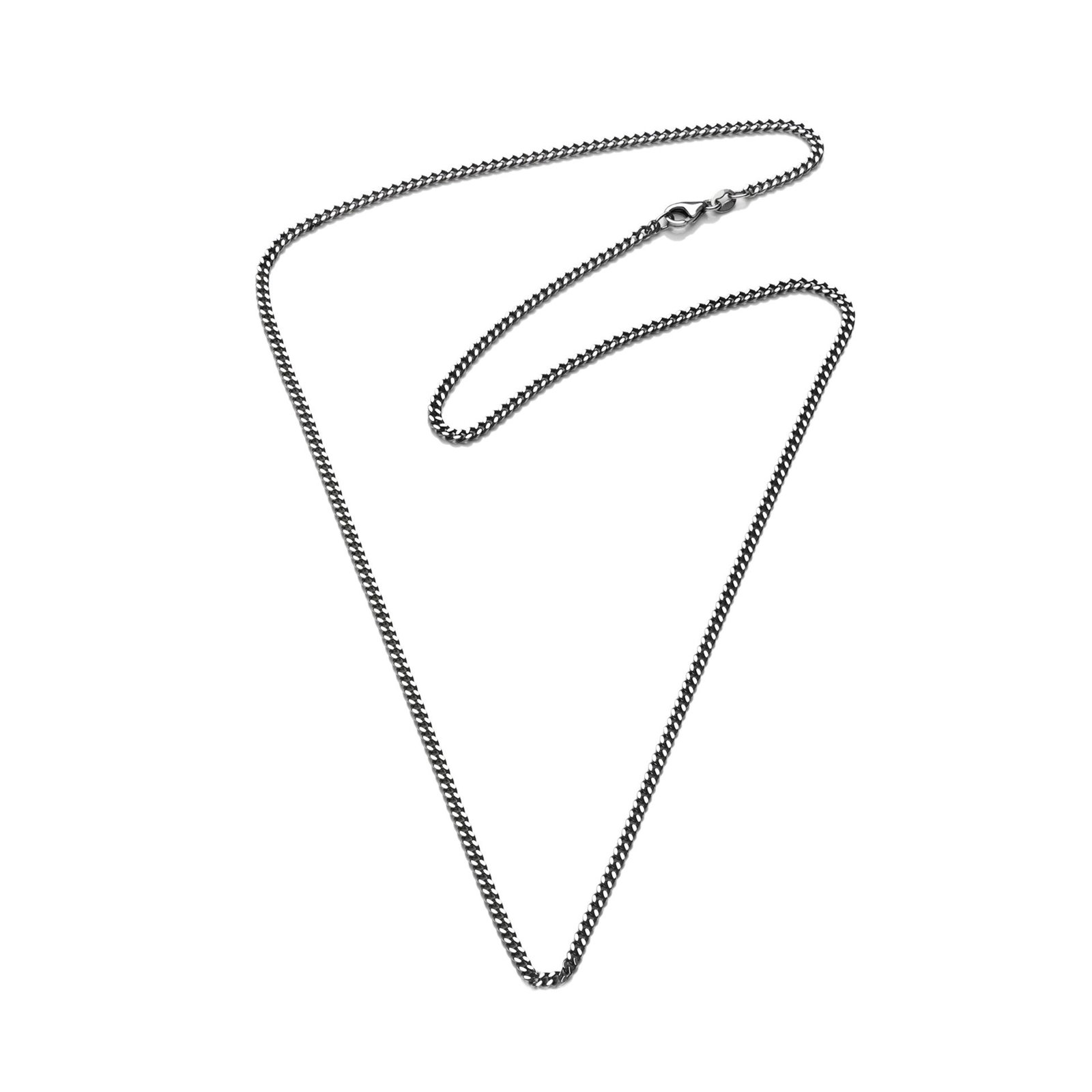 Efva Attling Curb Chain D/C 0.7 mm with oxid 60 CM - SILVER