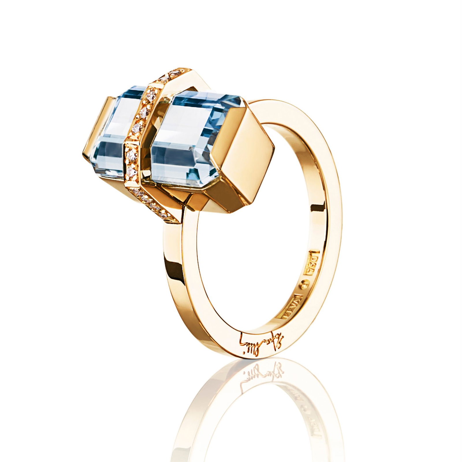 Little Bend Over Ring - Aquamarine bild 4